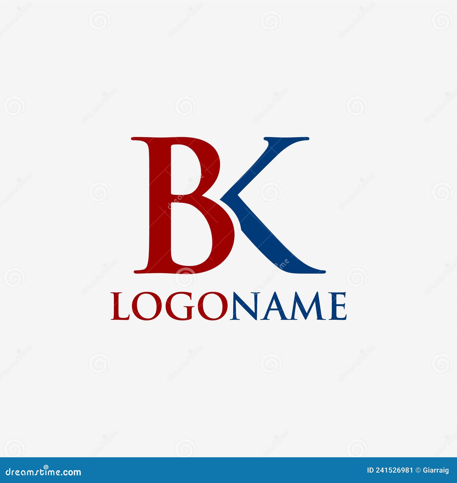 Letter B and K Initials Concept Stock Vector Illustration of brand