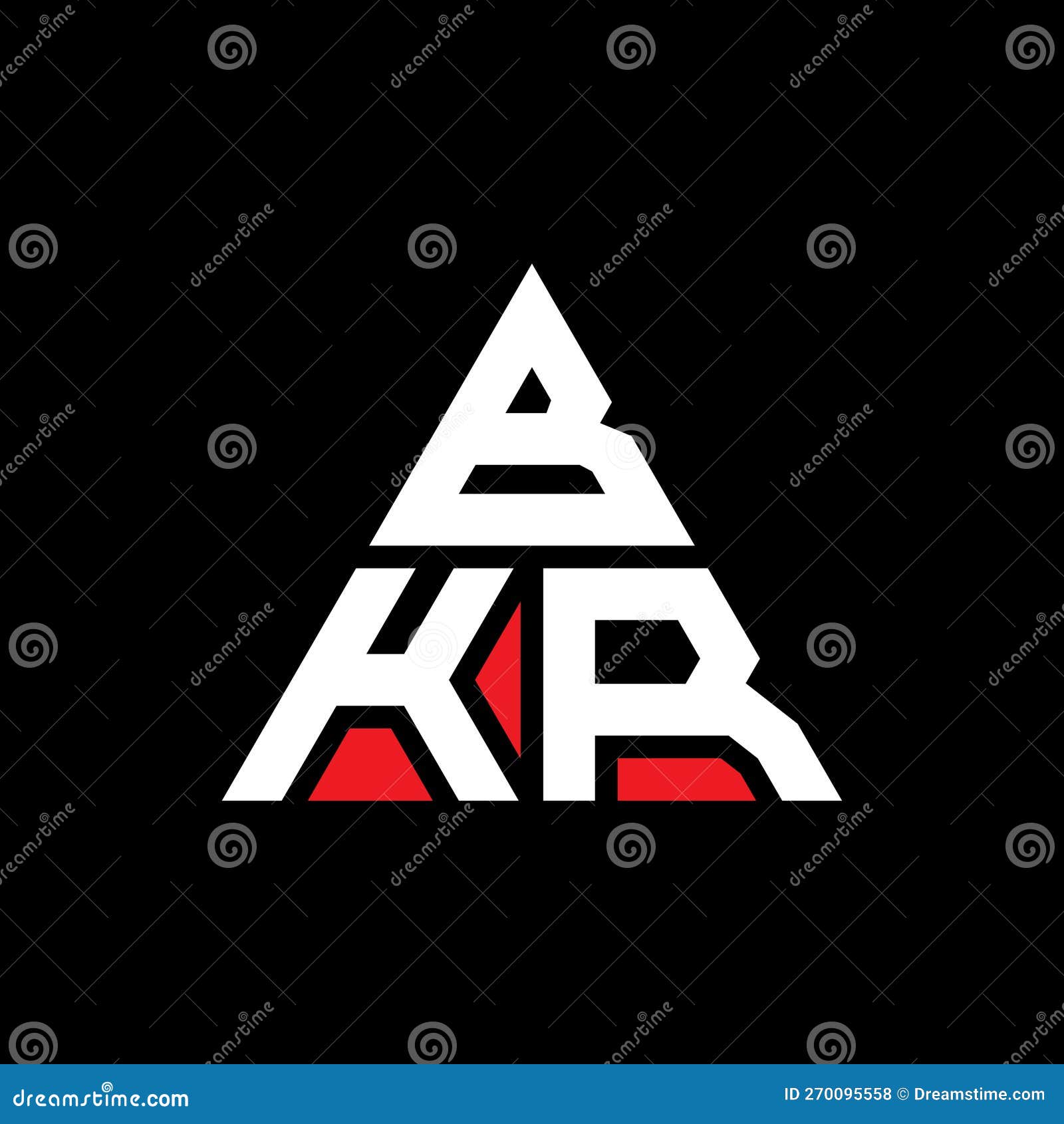 bkr triangle letter logo  with triangle . bkr triangle logo  monogram. bkr triangle  logo template with red