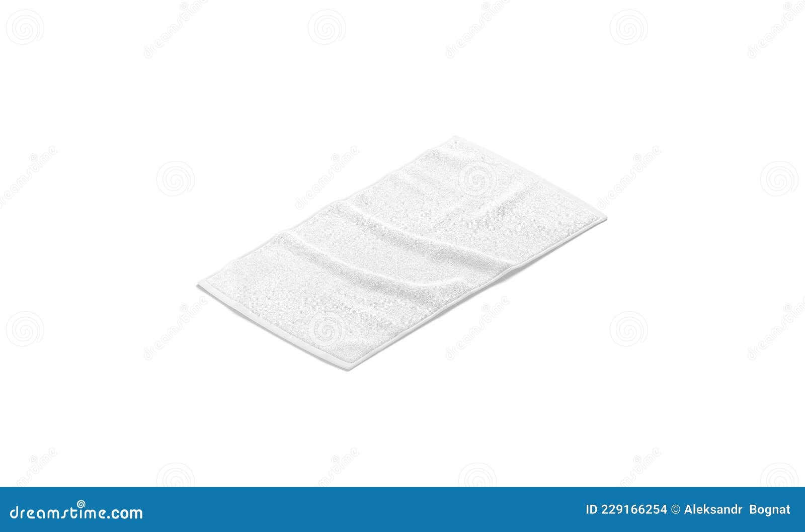 blaank white crumpled small towel mockup, side view