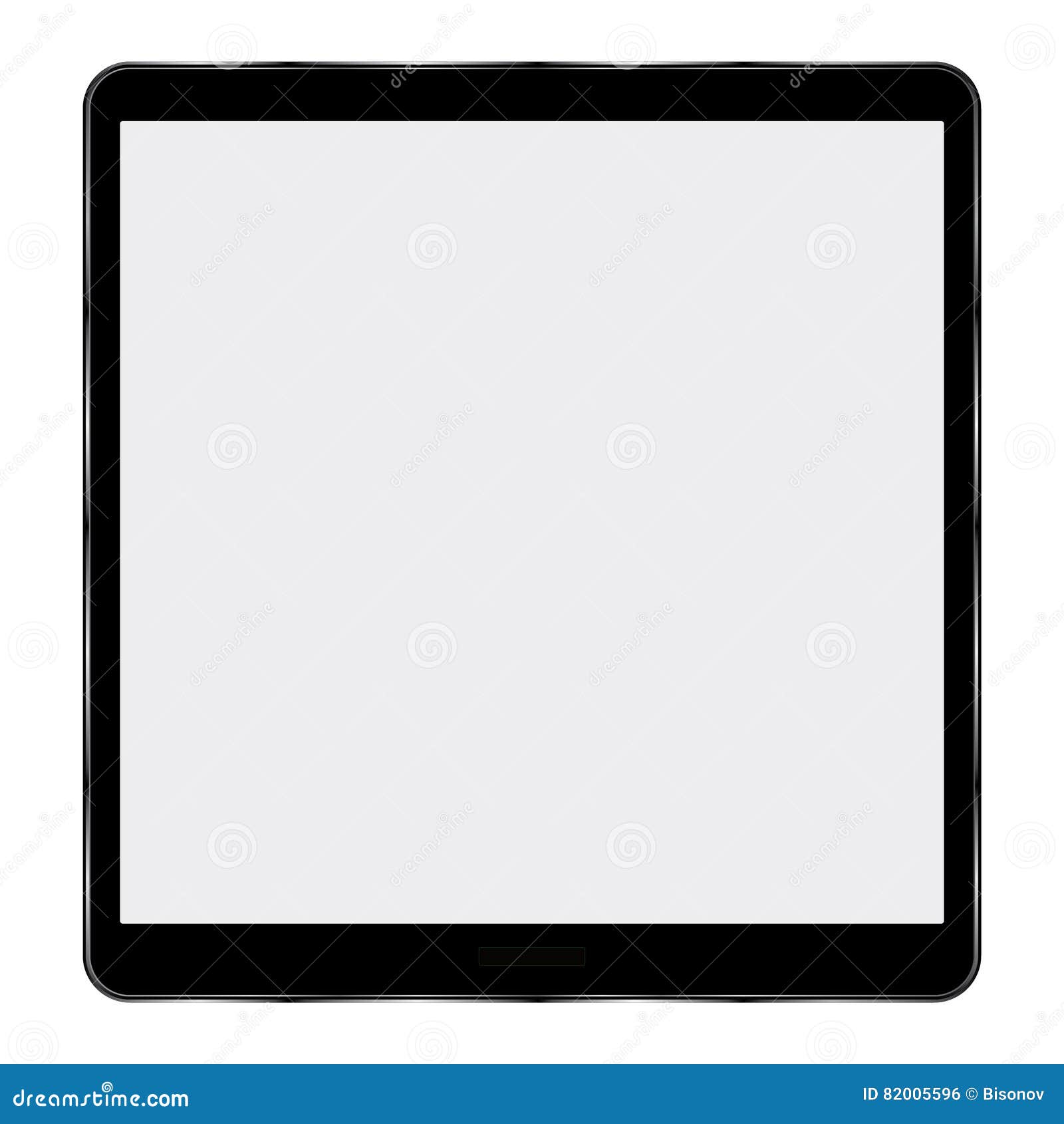 Black Abstract Tablet Computer on White Background Stock Illustration