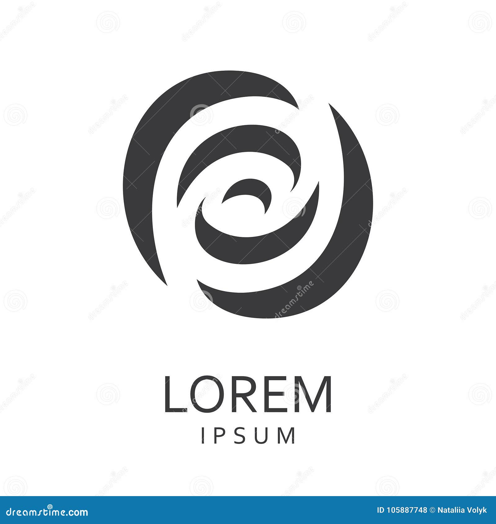 Black abstract logo stock vector. Illustration of looped 105887748