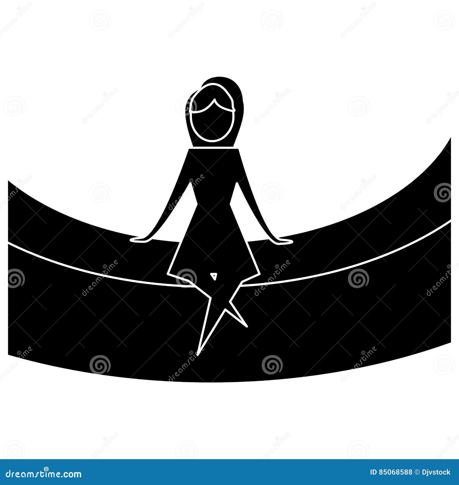 Black Abstract Woman Icon Image Stock Illustration Illustration of