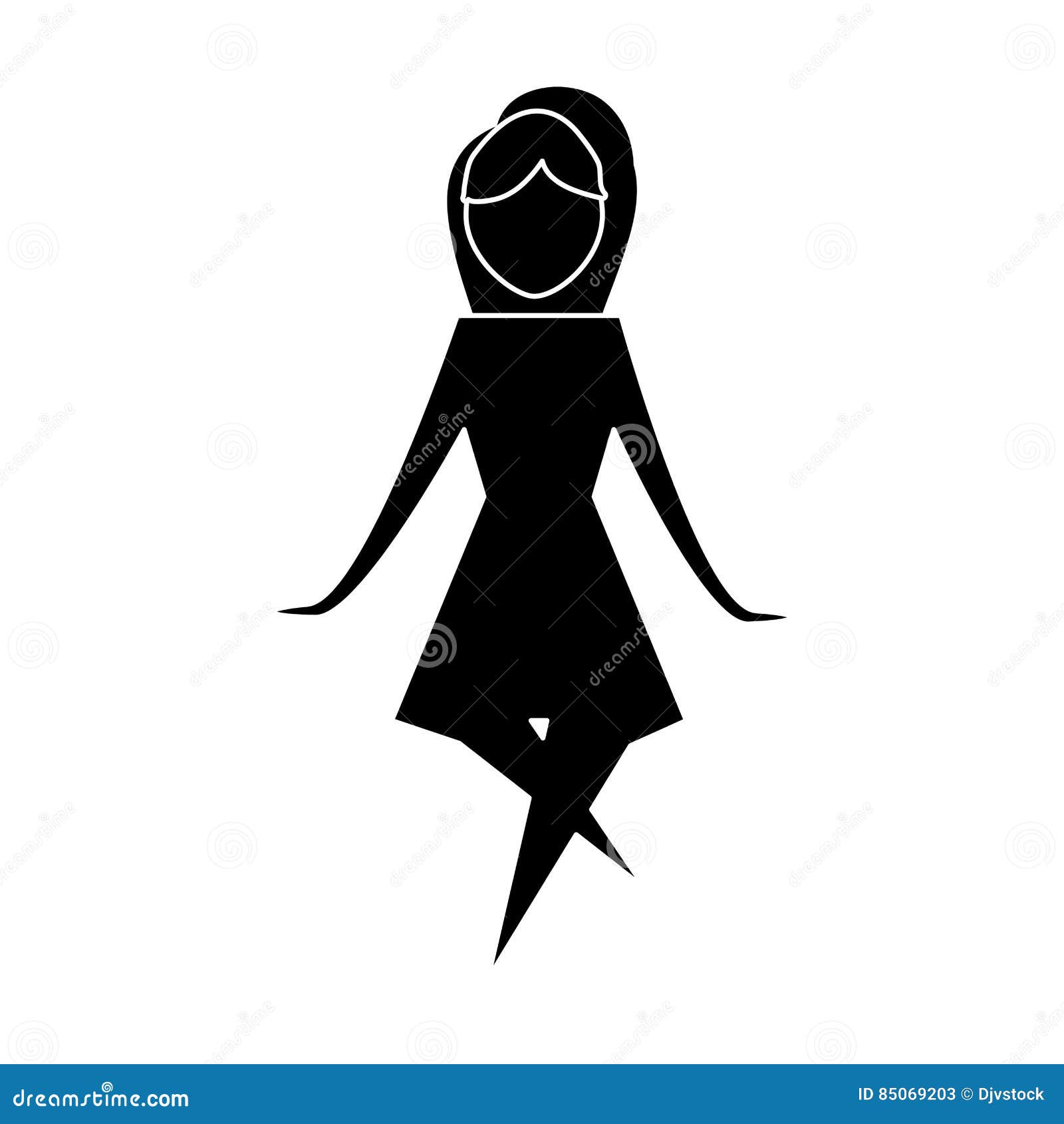 Black Abstract Woman Icon Image Stock Illustration Illustration of