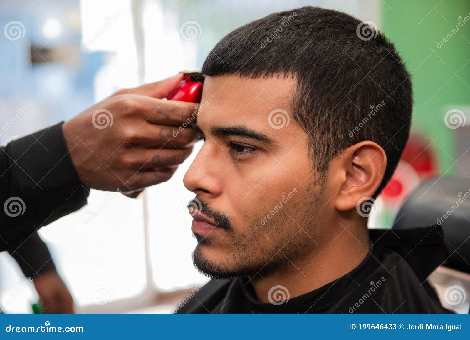 African-American Barber`s Hand Uses Razor and Haircut on Hispanic Latino Man with Goatee in a Barbershop Stock Image - Image of hair, american: 199646433 African-American Barber`s Hand Uses Razor and Haircut on Hispanic Latino Man with Goatee in a Barbershop Stock Image - Image of hair, american: 199646433