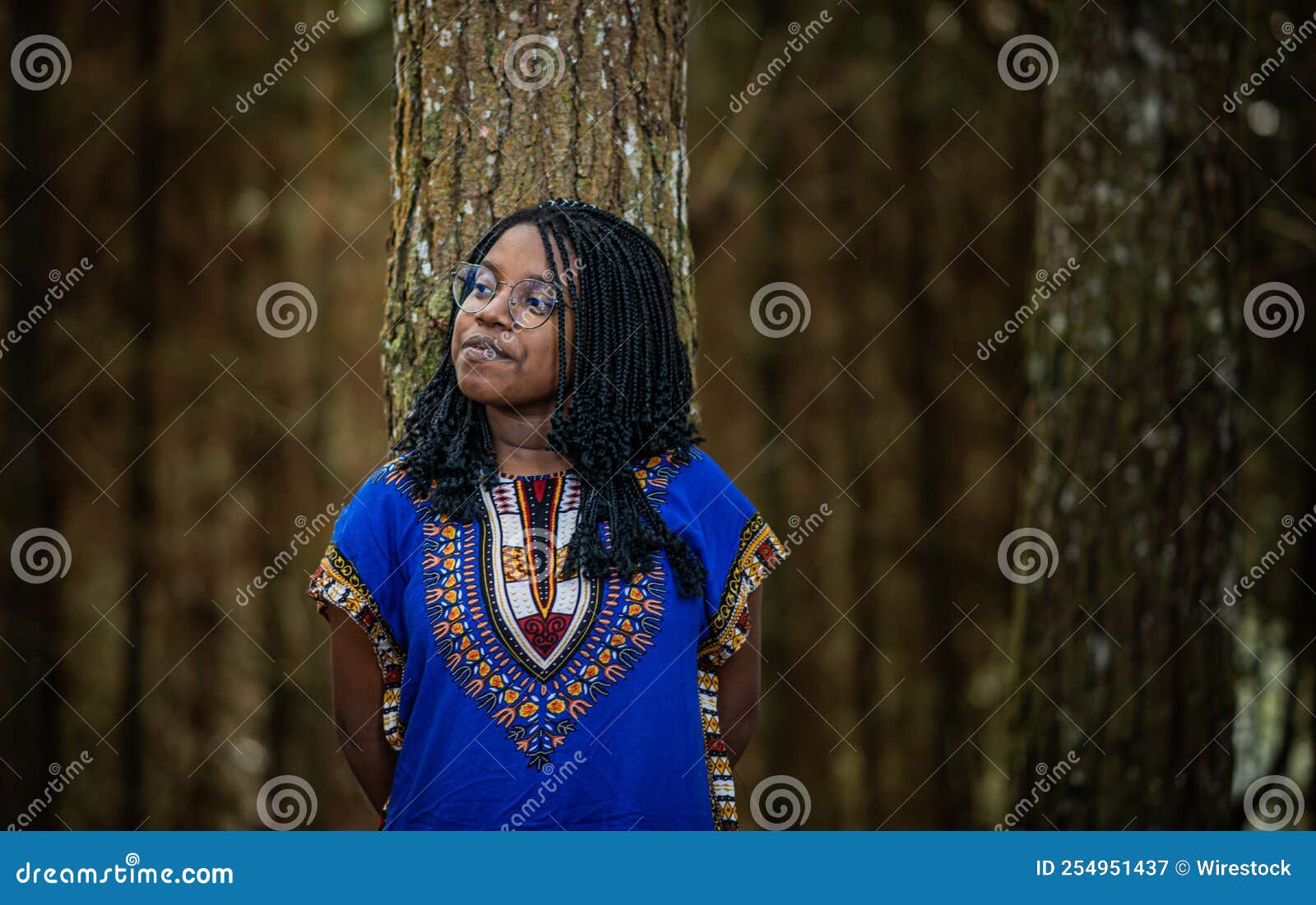 Black African American Enjoying In The Woods Stock Image Image Of Fitness Active 254951437 