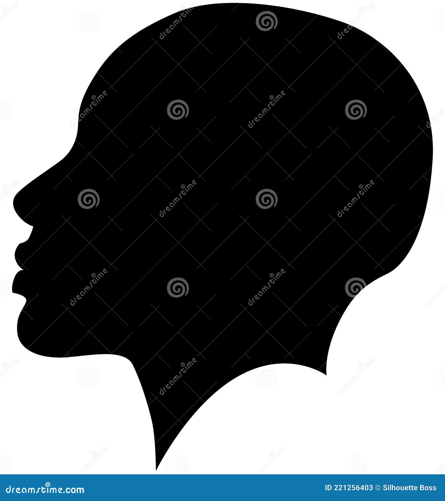 Black African American Female, African Woman Profile Picture. Girl from the  Side without Hair with a Shaved Head, a Bald Head with Stock Illustration -  Illustration of figure, girl: 221256403