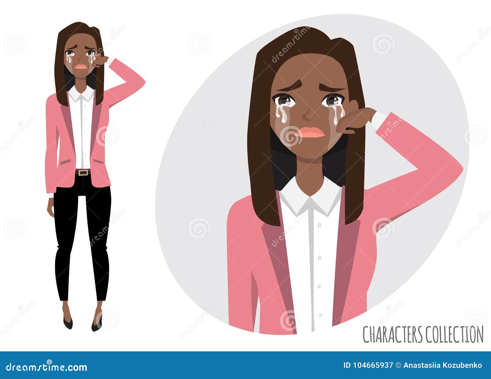 Download Black African American Woman Crying Vector Stock Vector - Illustration of american, arguing ...