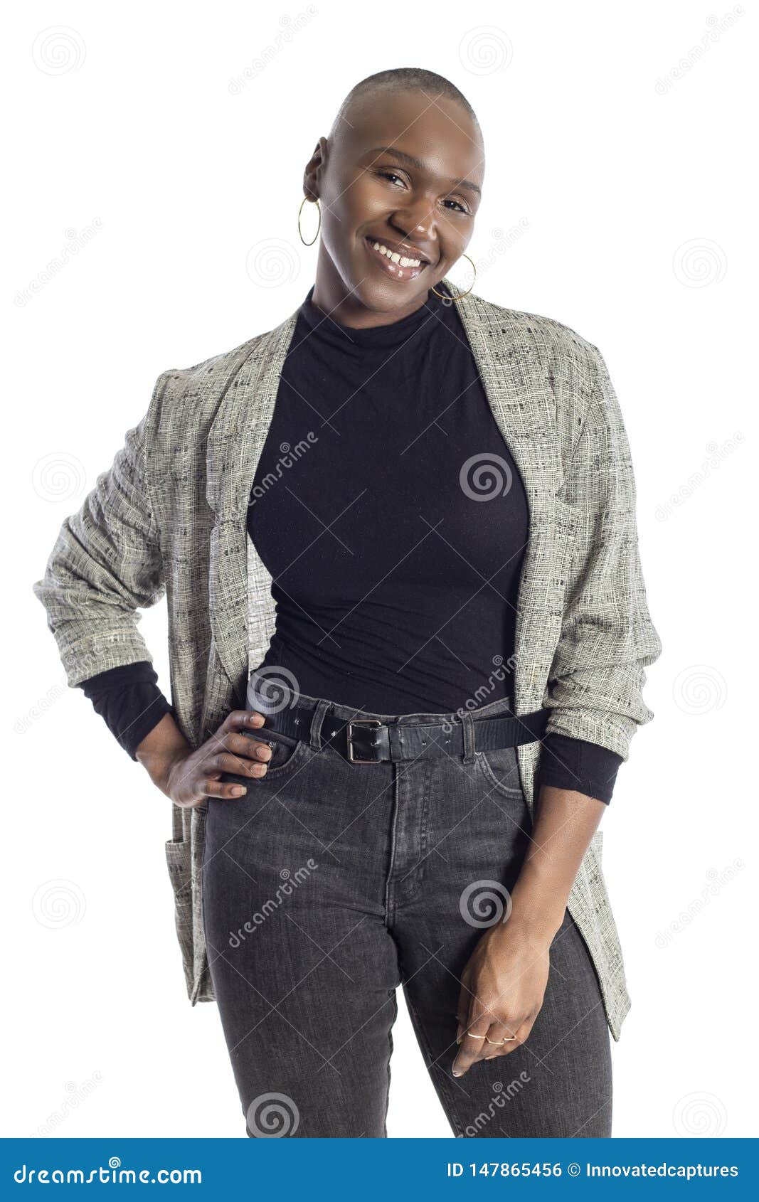 Black Female Fashion Model Wearing Business Casual Attire Stock Photo -  Image of adult, fashion: 147865456
