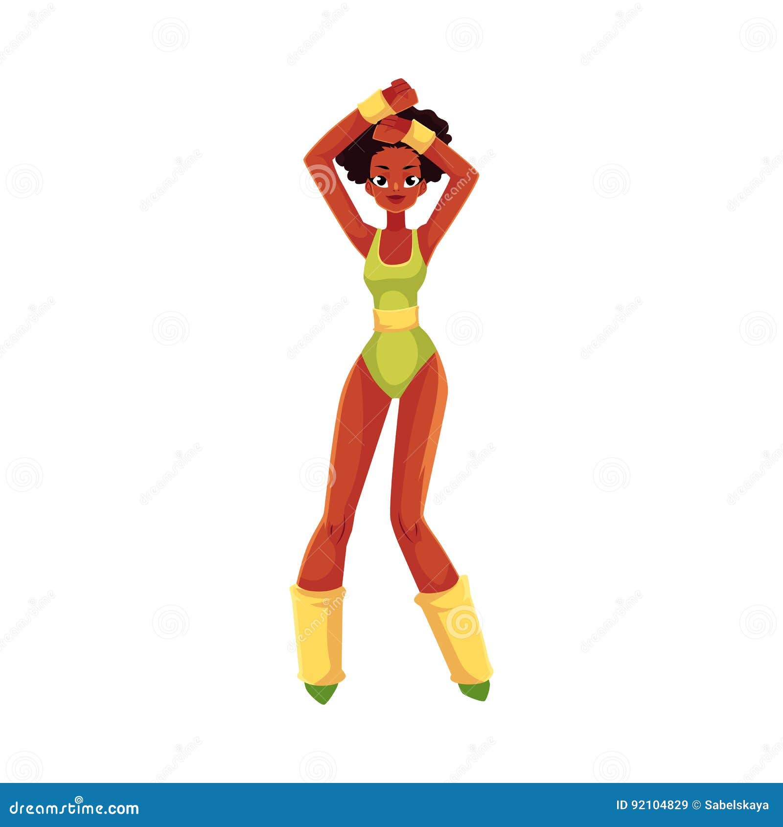 Black, African Girl, Woman in 80s Style Outfit, Aerobics Workout Stock  Vector - Illustration of full, length: 92104829