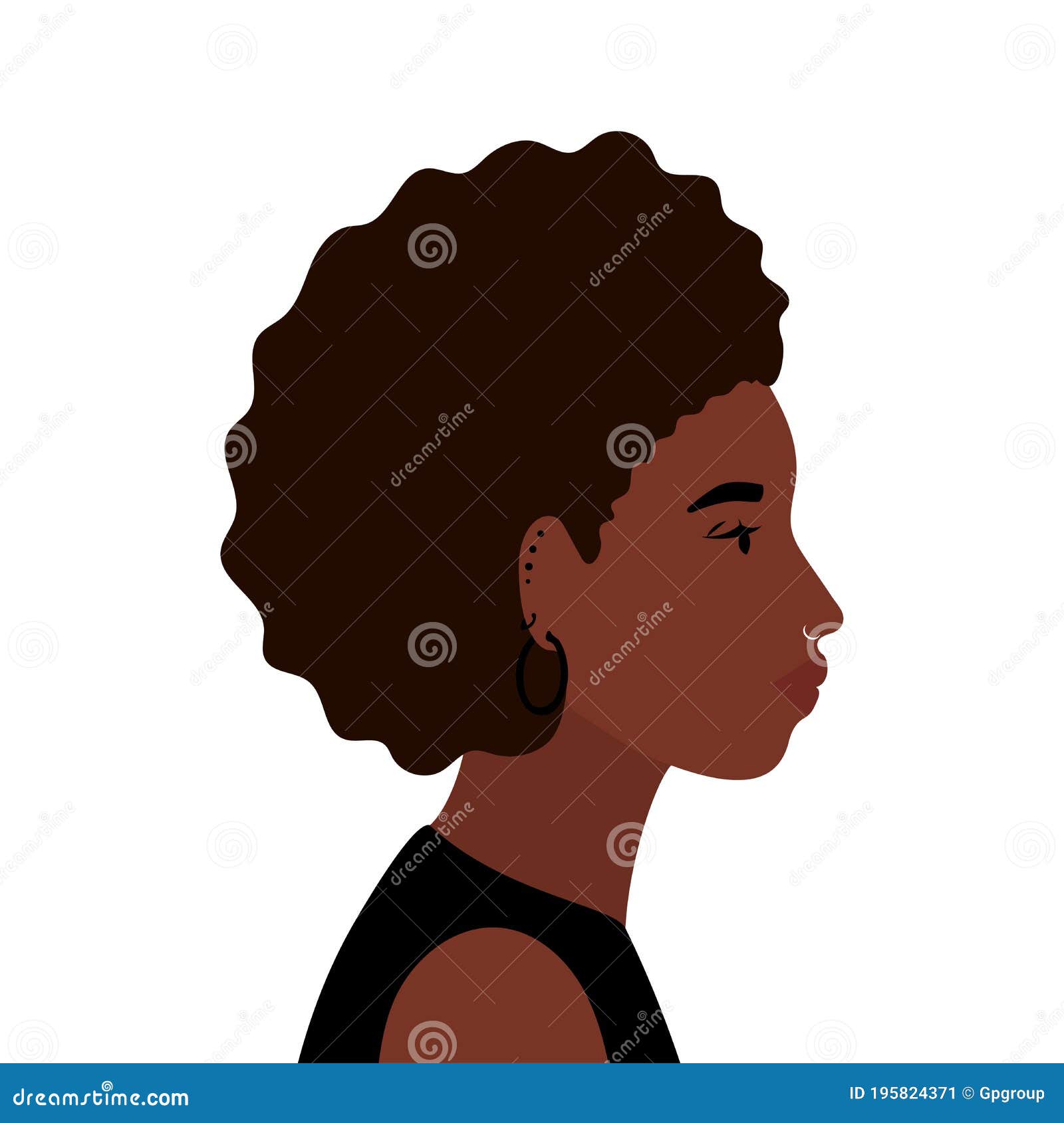 Cartoon afro girl with 23 Animated