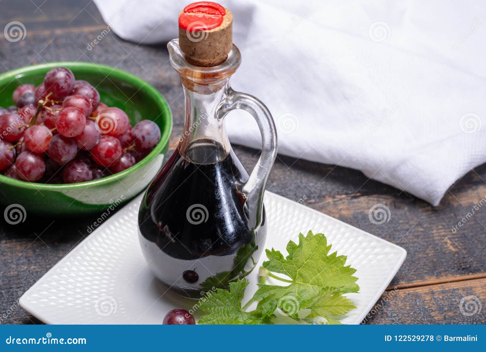 Black Aged Natural Balsamic Vinegar Dressing from Modena, Italy Stock