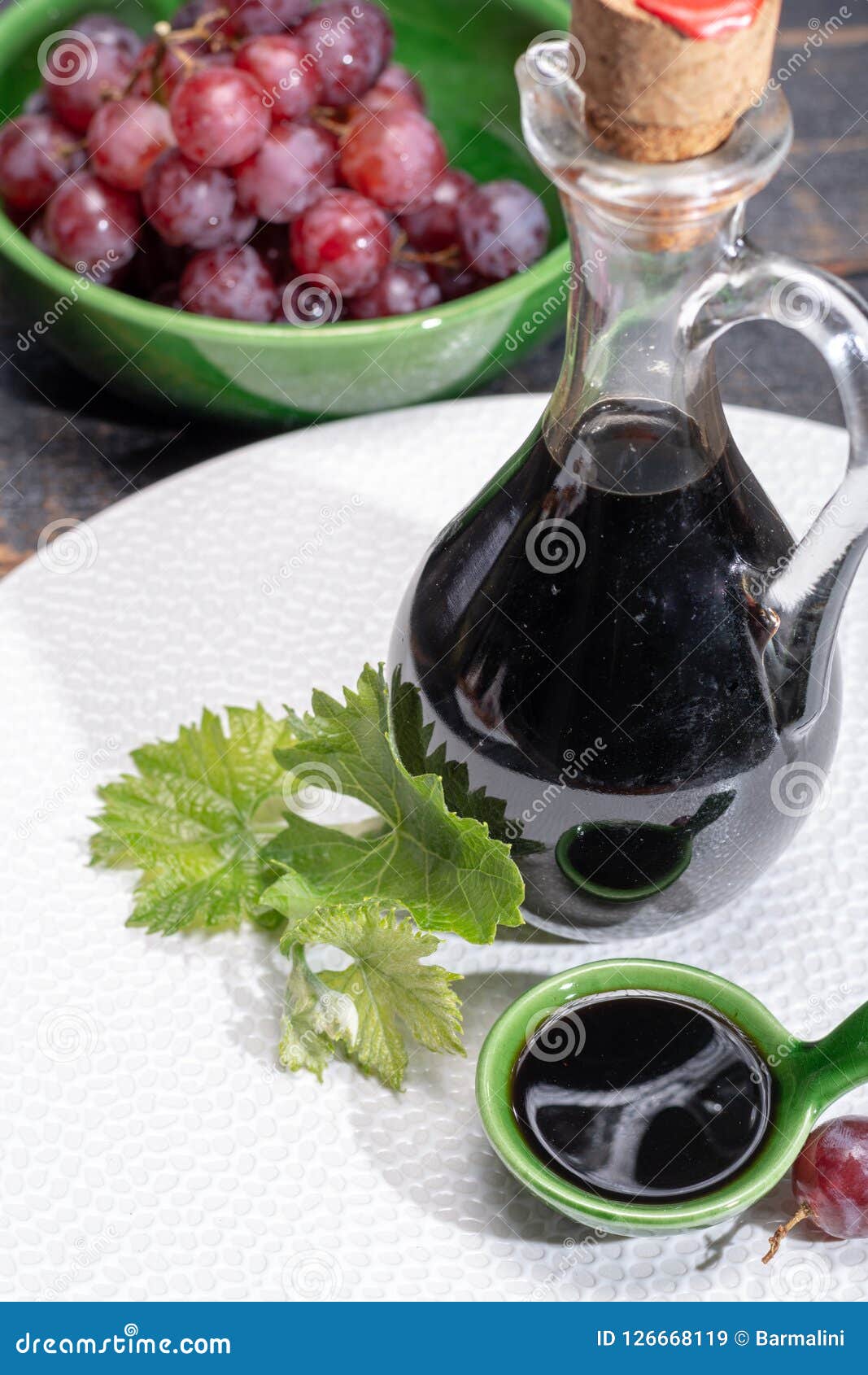 Black Aged Natural Balsamic Vinegar Dressing from Modena, Italy Stock