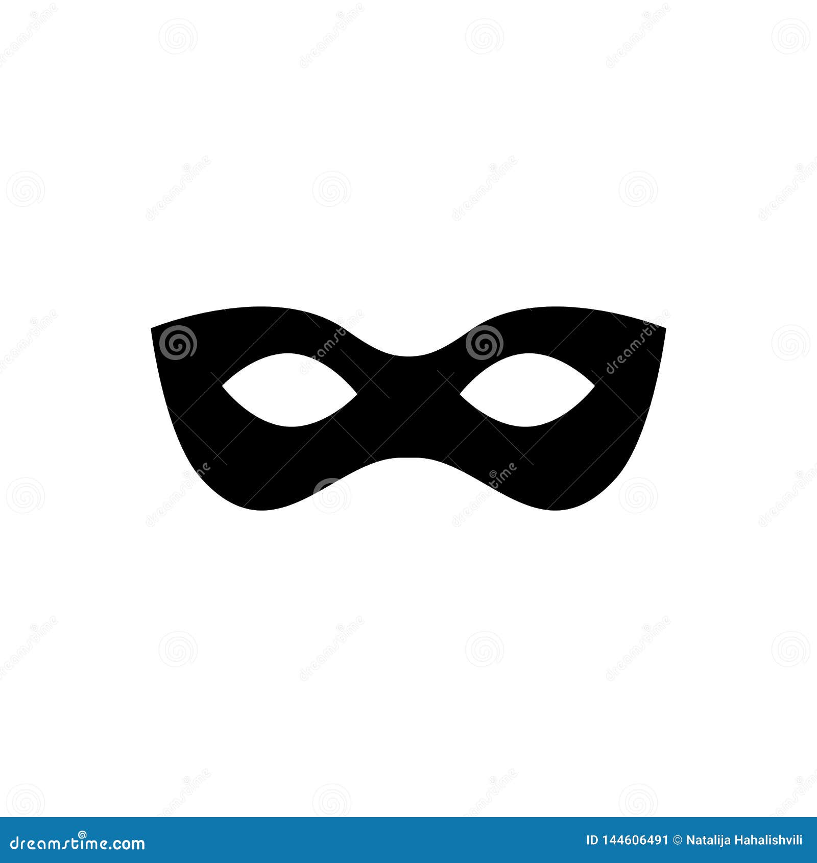Black Anonymous Mask Vector Icon Isolated on White Stock Vector