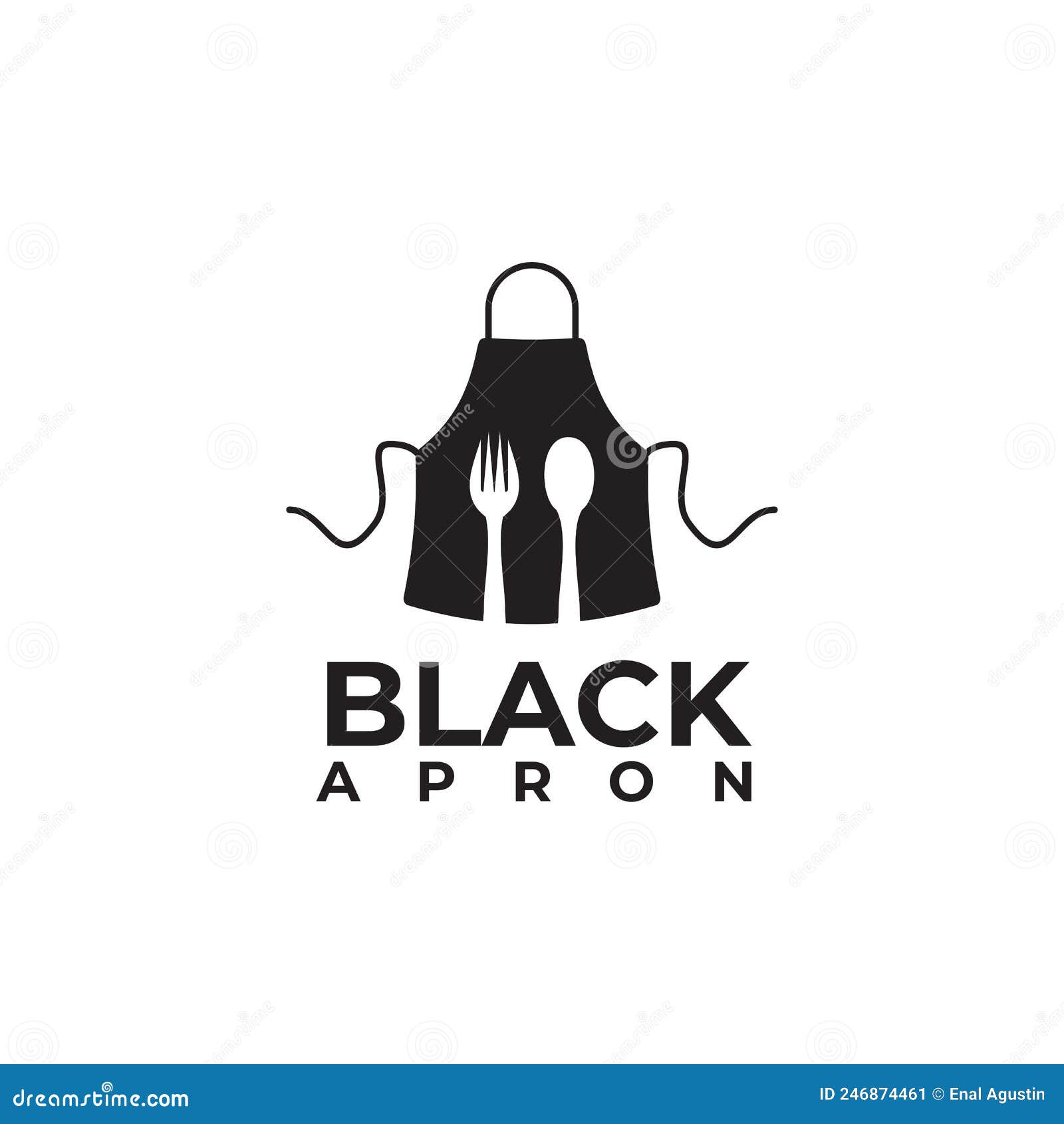 Black Apron Restaurant Logo Design Stock Vector Illustration of