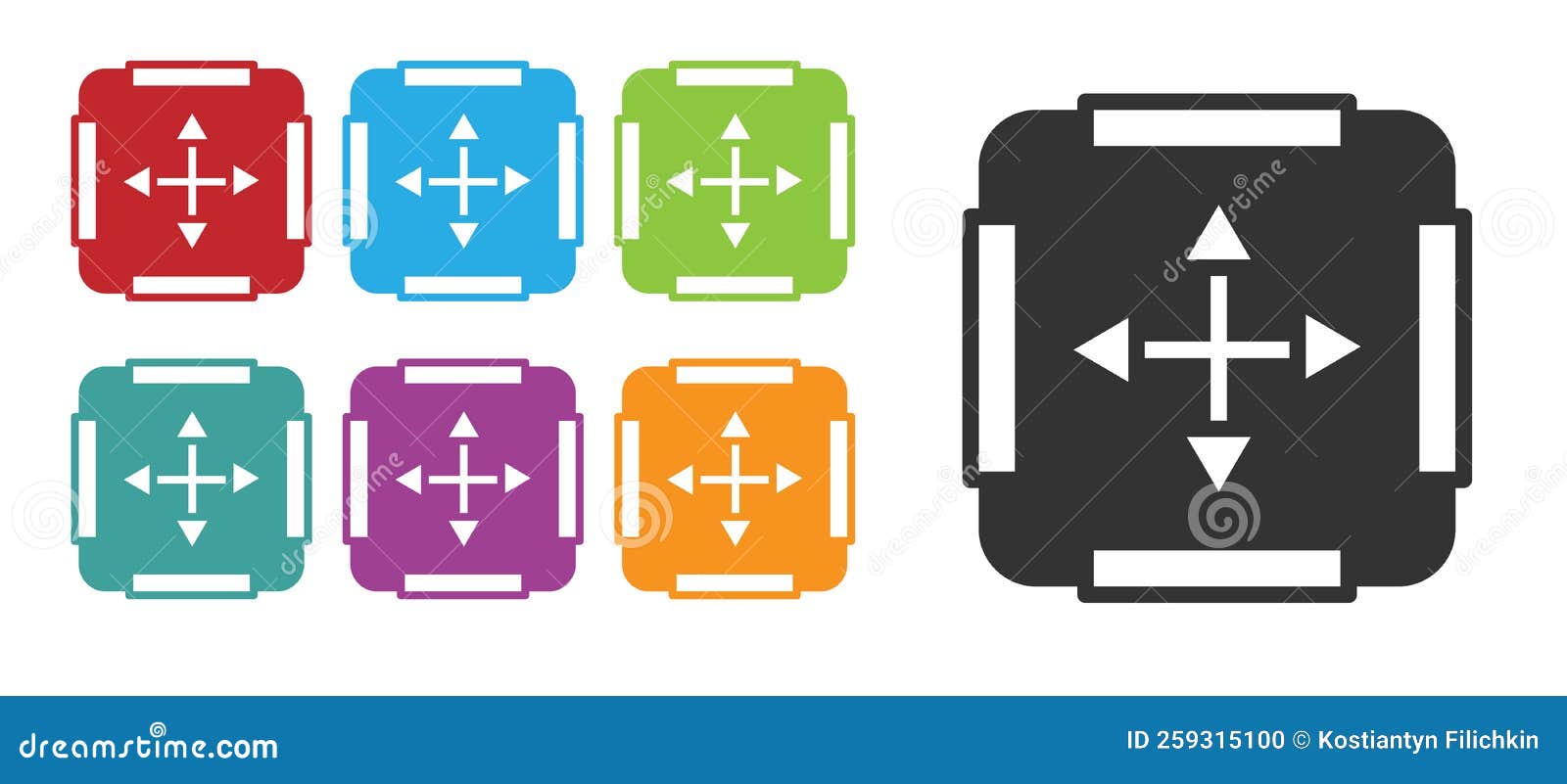 black area measurement icon  on white background. set icons colorful. 