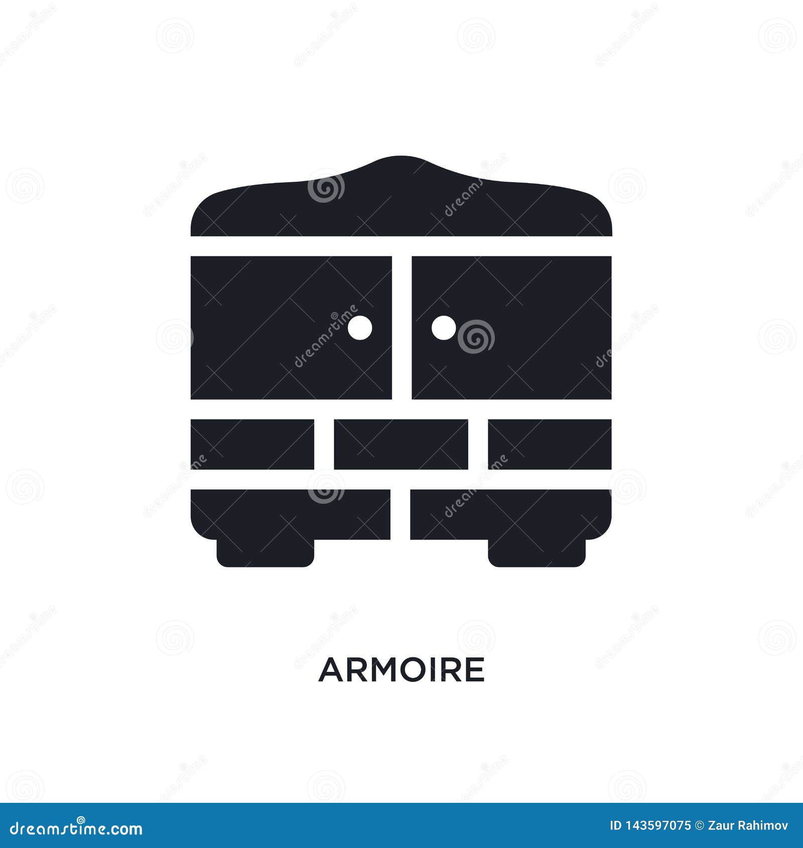 Black Armoire Isolated Vector Icon Simple Element Illustration