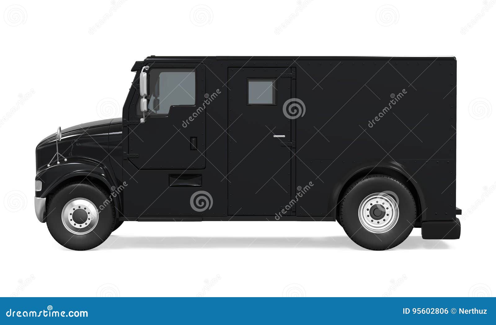 Black Armored Truck Isolated Stock Illustration - Illustration of