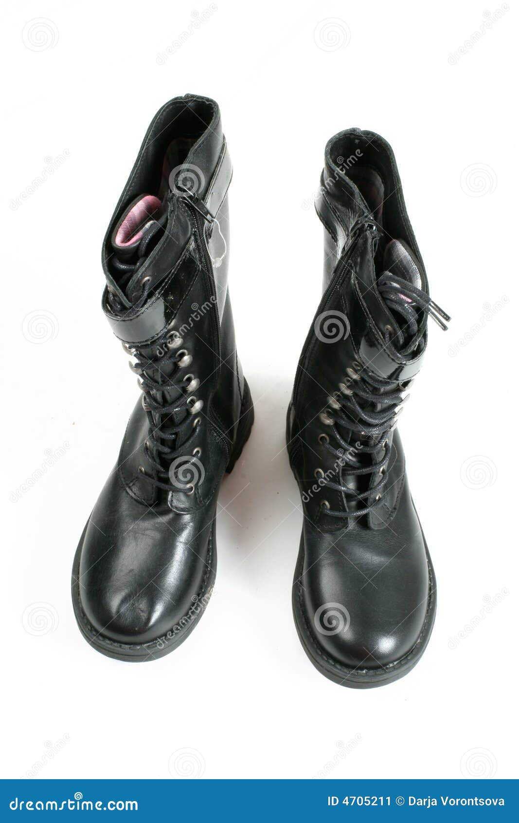 shining black boots
