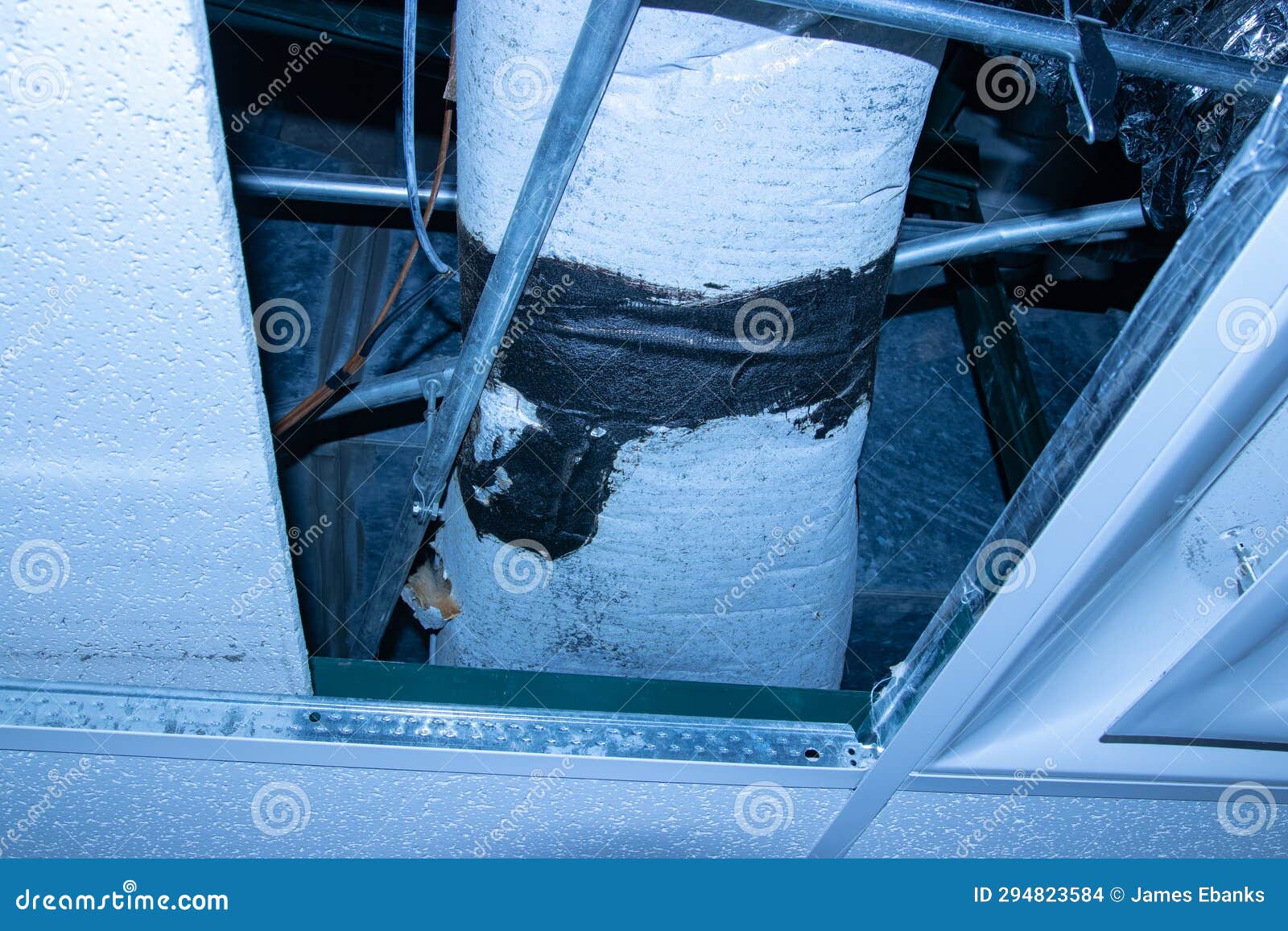 Black Asbestos Mastic on Duct Insulation Stock Photo Image of risky
