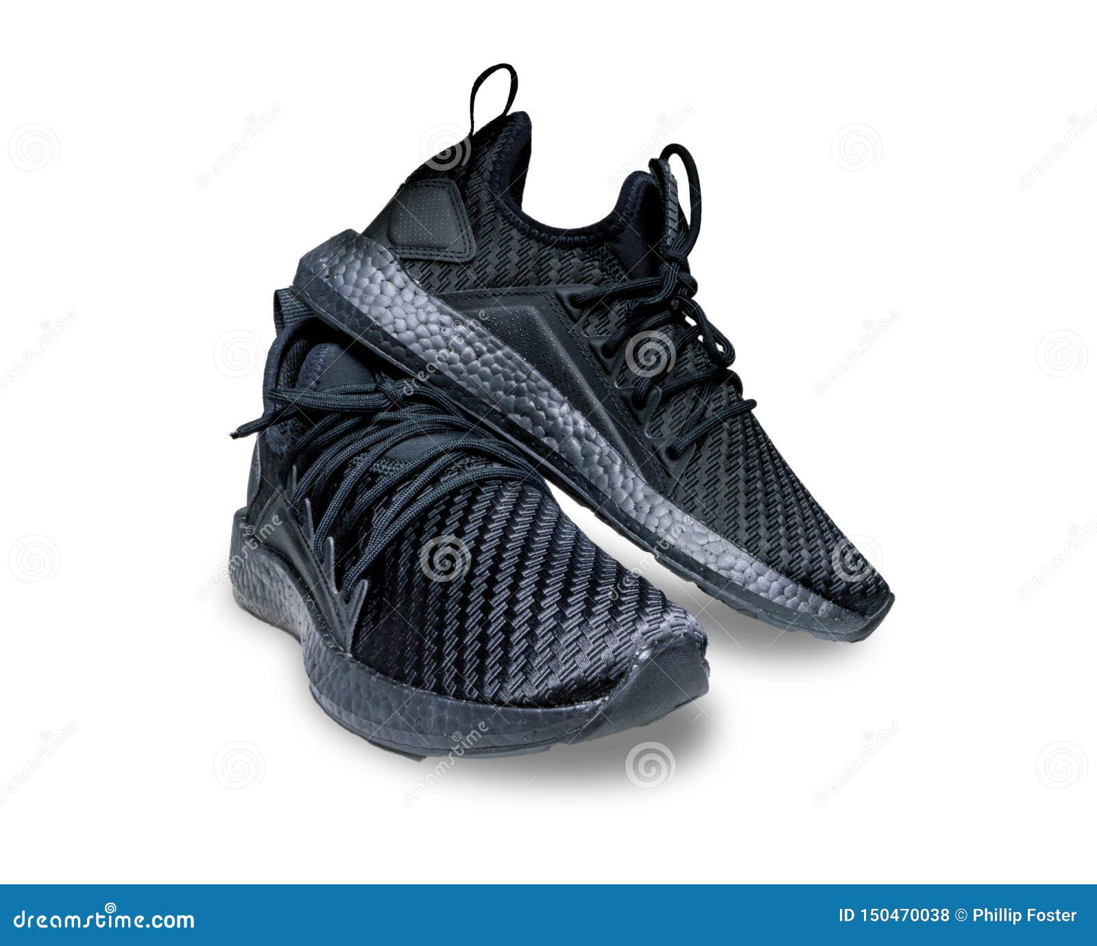 Black Athletic Shoes Studio Stock Photo Image of lifestyle, footwear