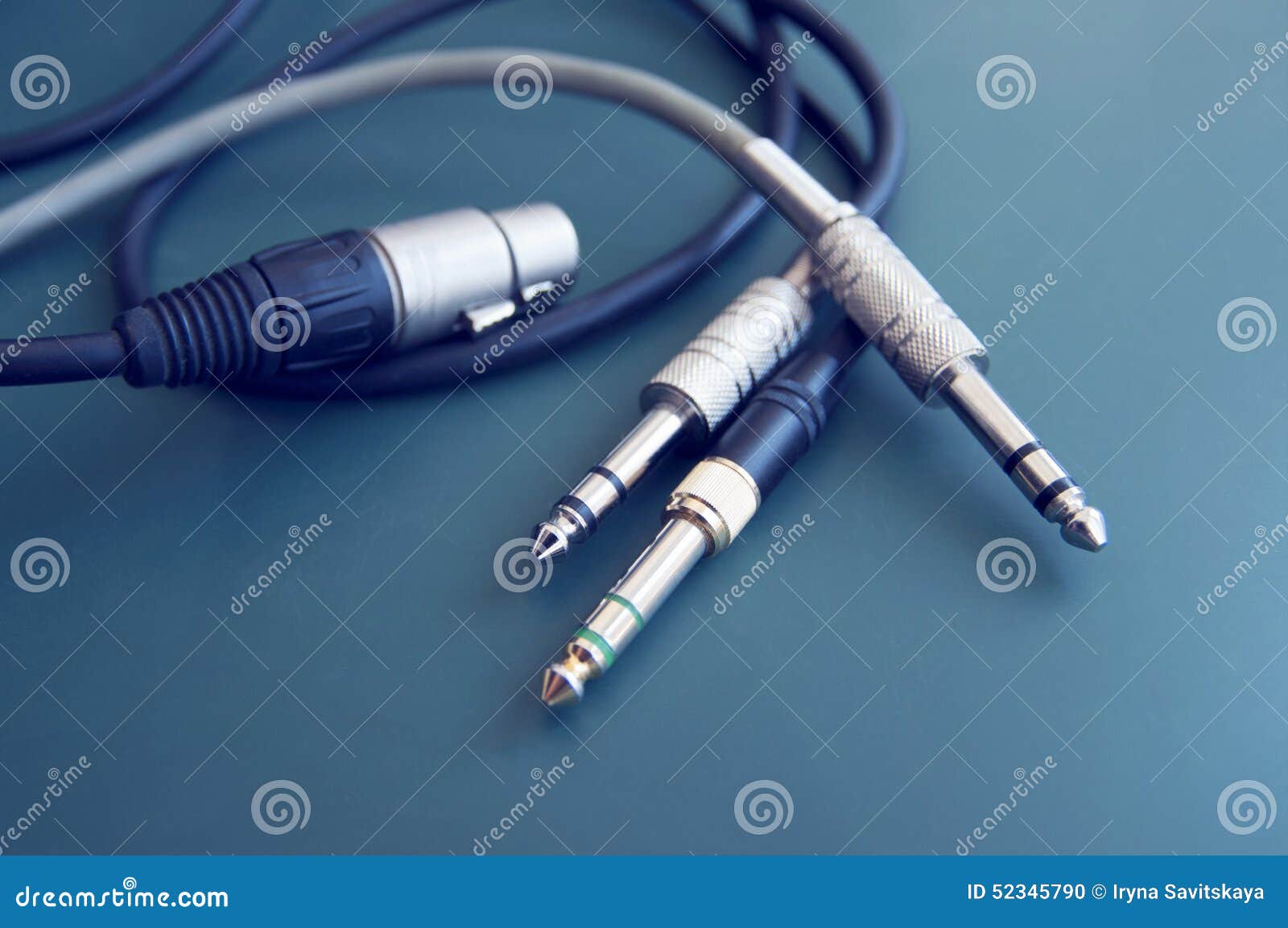 Black audio cable stock photo. Image of dimension, equipment 52345790
