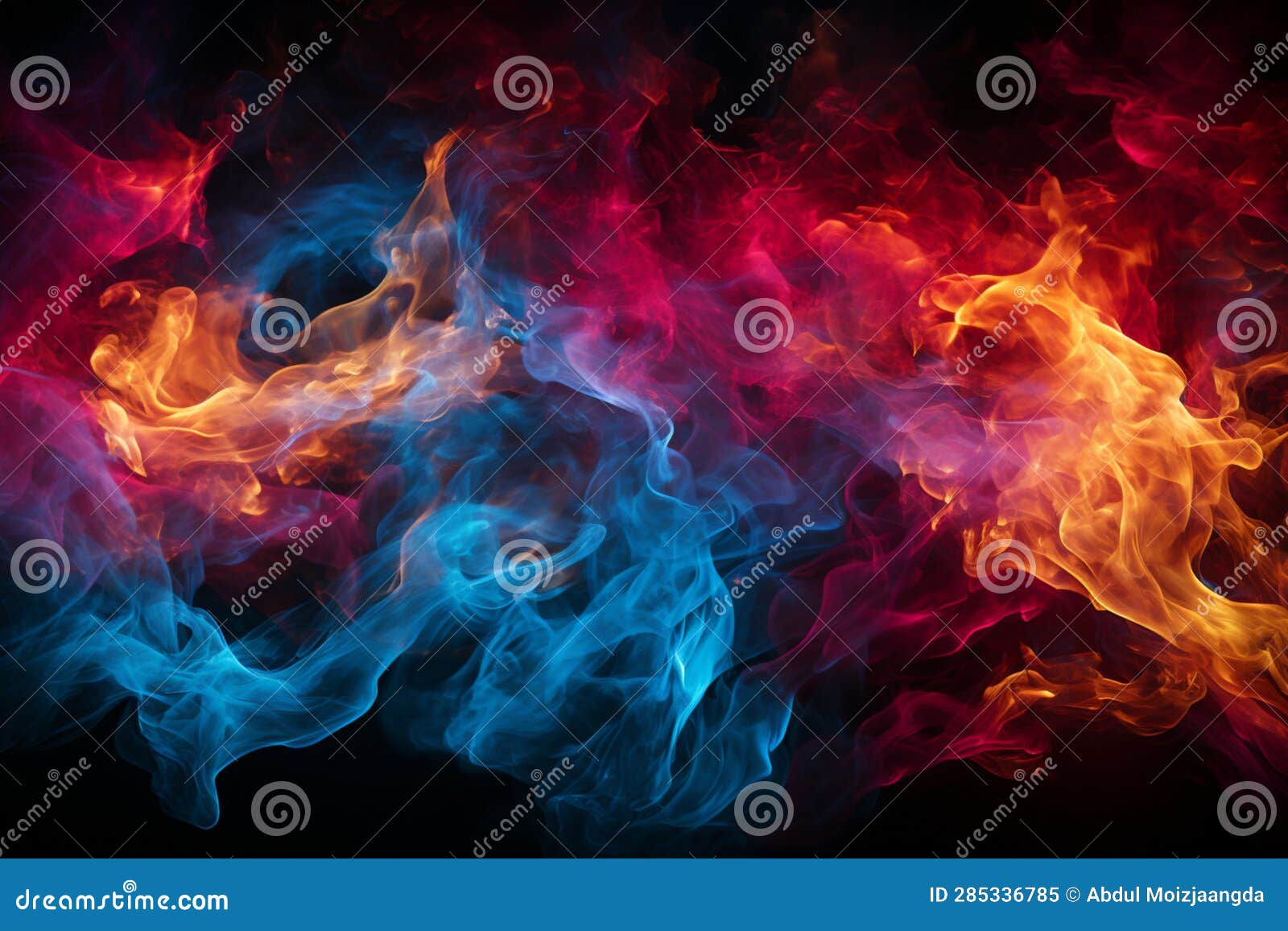 Black Background with Blue and Red Flames Stock Illustration