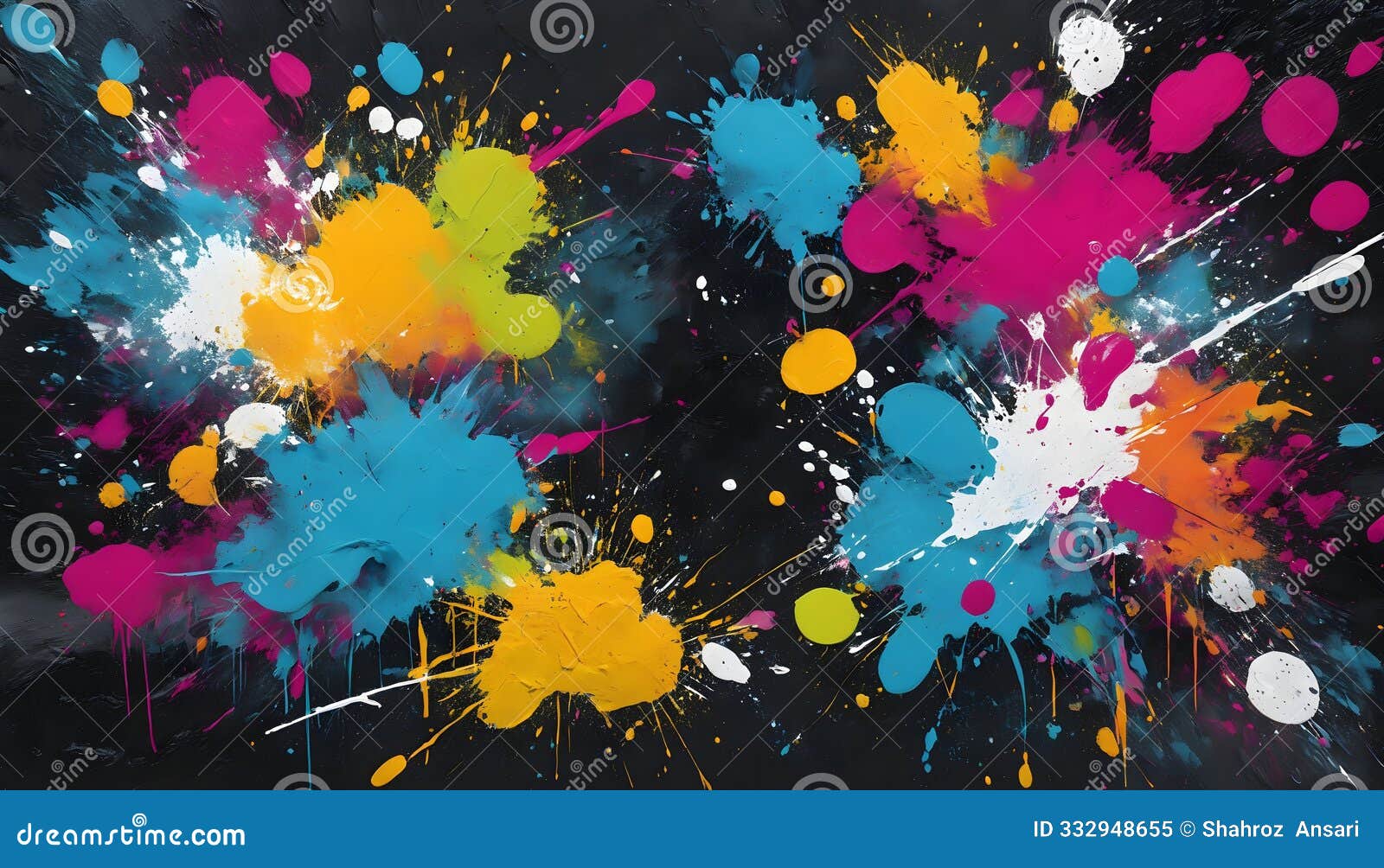 a black background with a bold, abstract graffiti texture