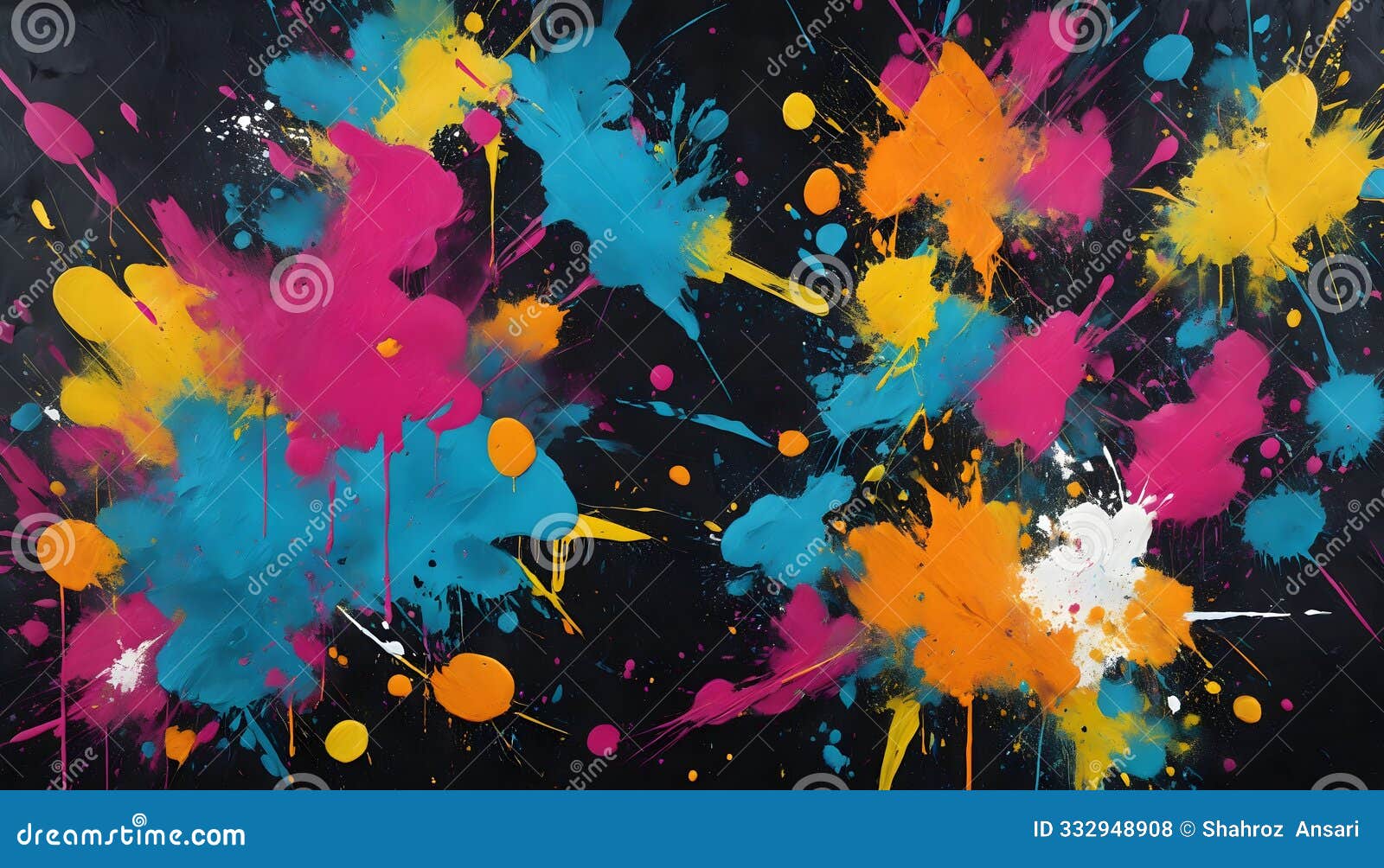 a black background with a bold, abstract graffiti texture