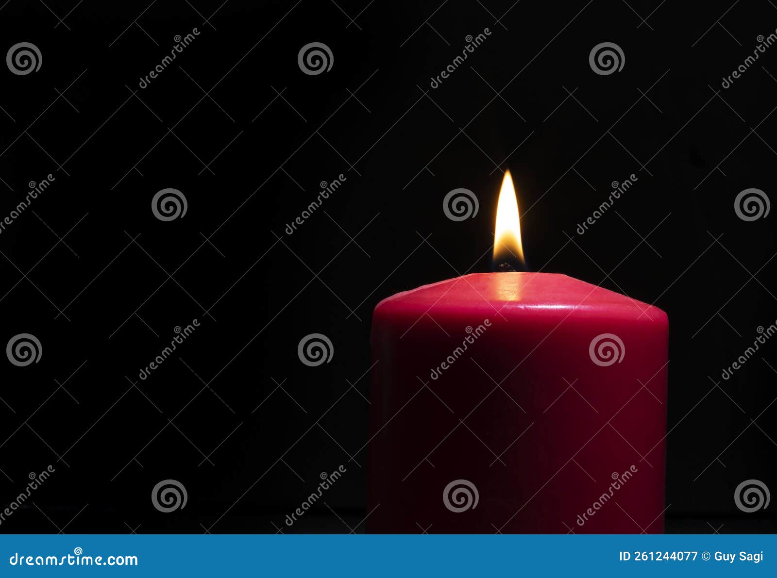 Black Background with a Burning Candle Stock Image Image of gray