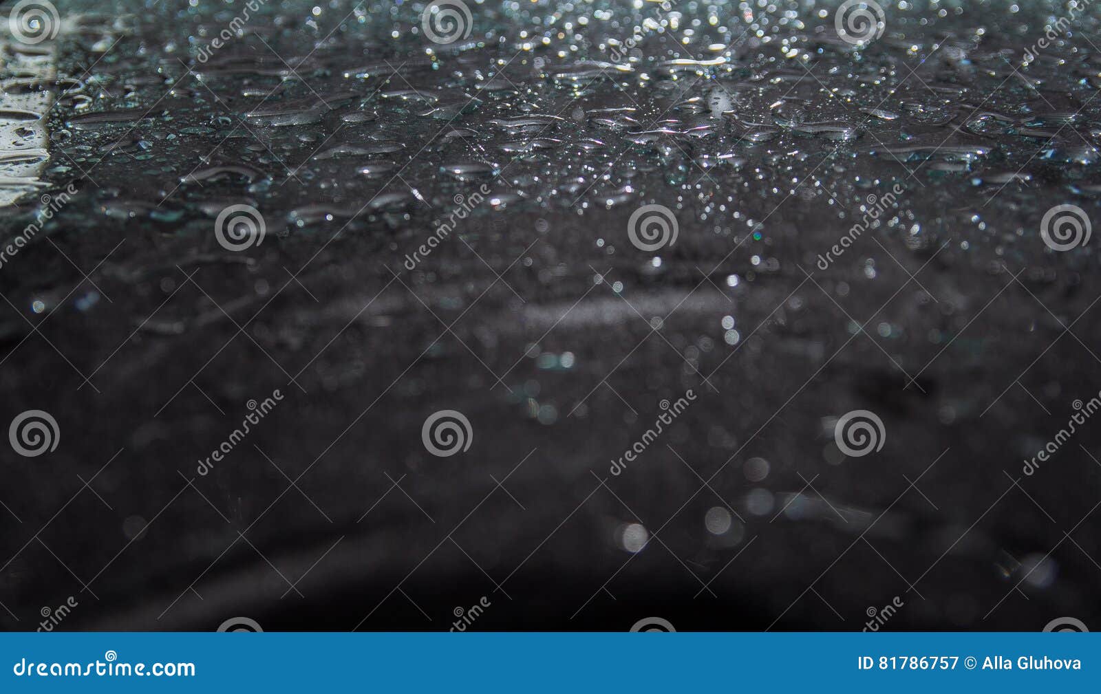 Black Background, Drops of Water Stock Image Image of glare, flow 81786757