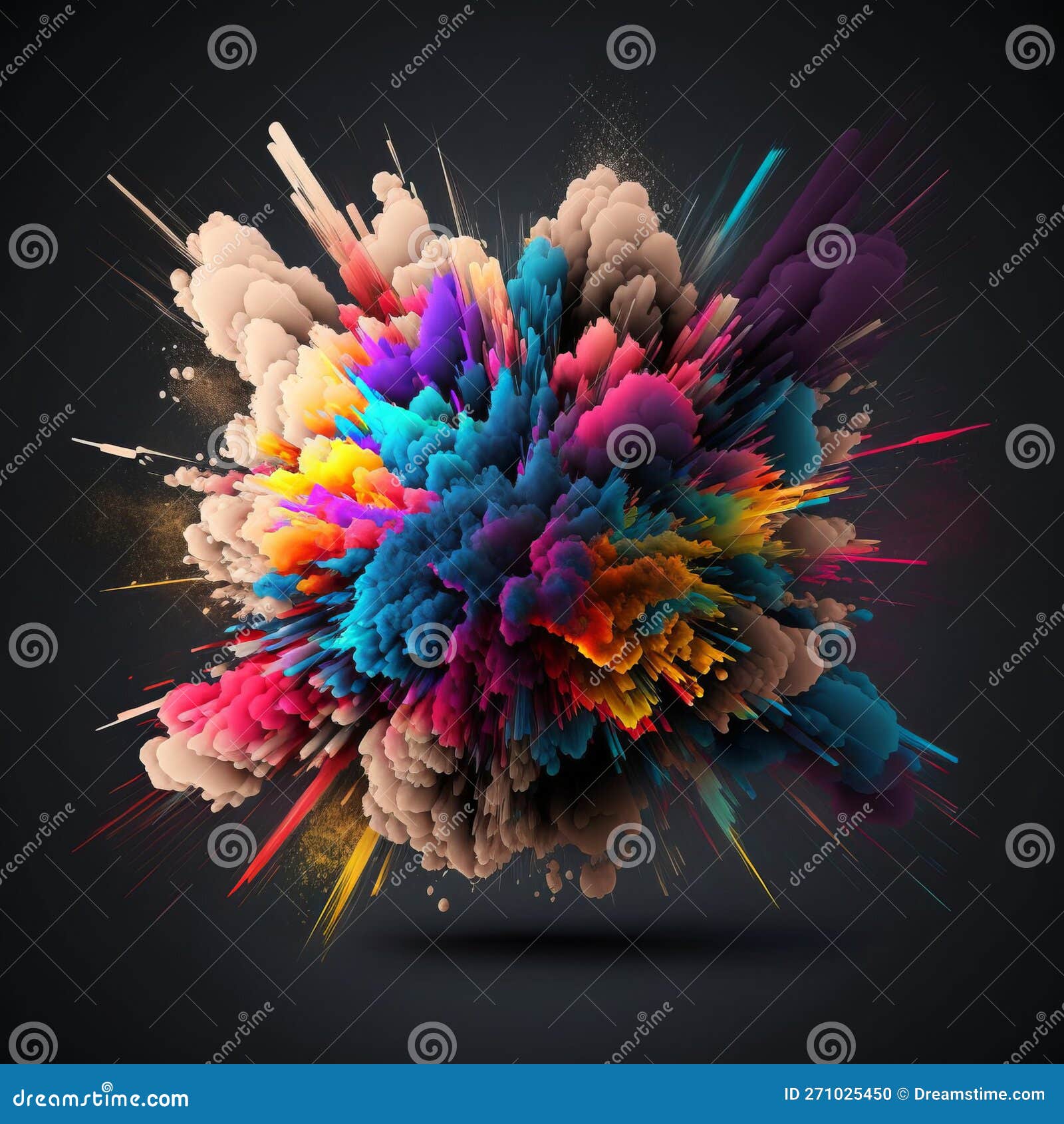 Black Background Full Colour Splas and Smoke Stock Photo - Image of