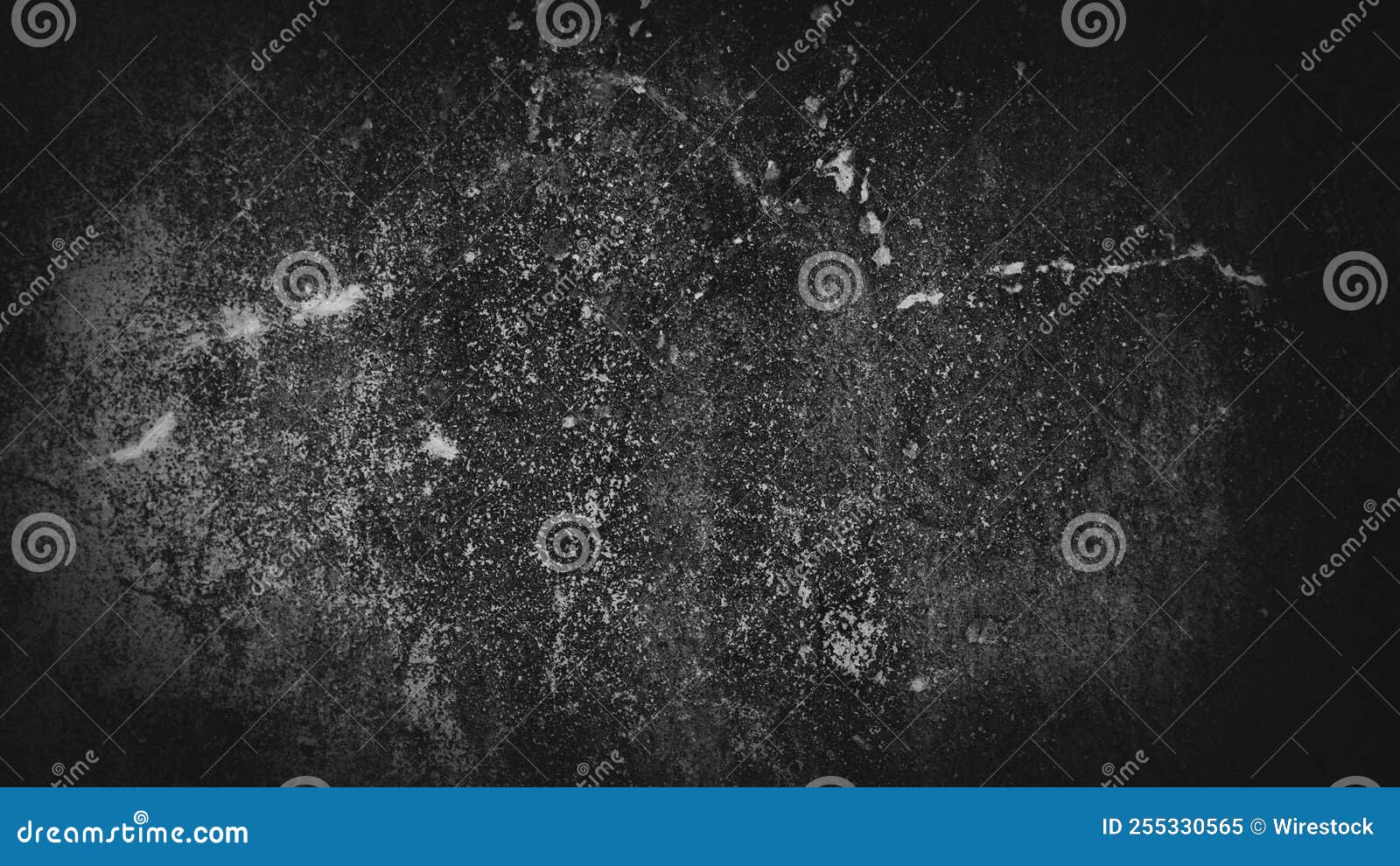 Black Background of an Old Wall Texture with Cracks, Marks, and a Copy