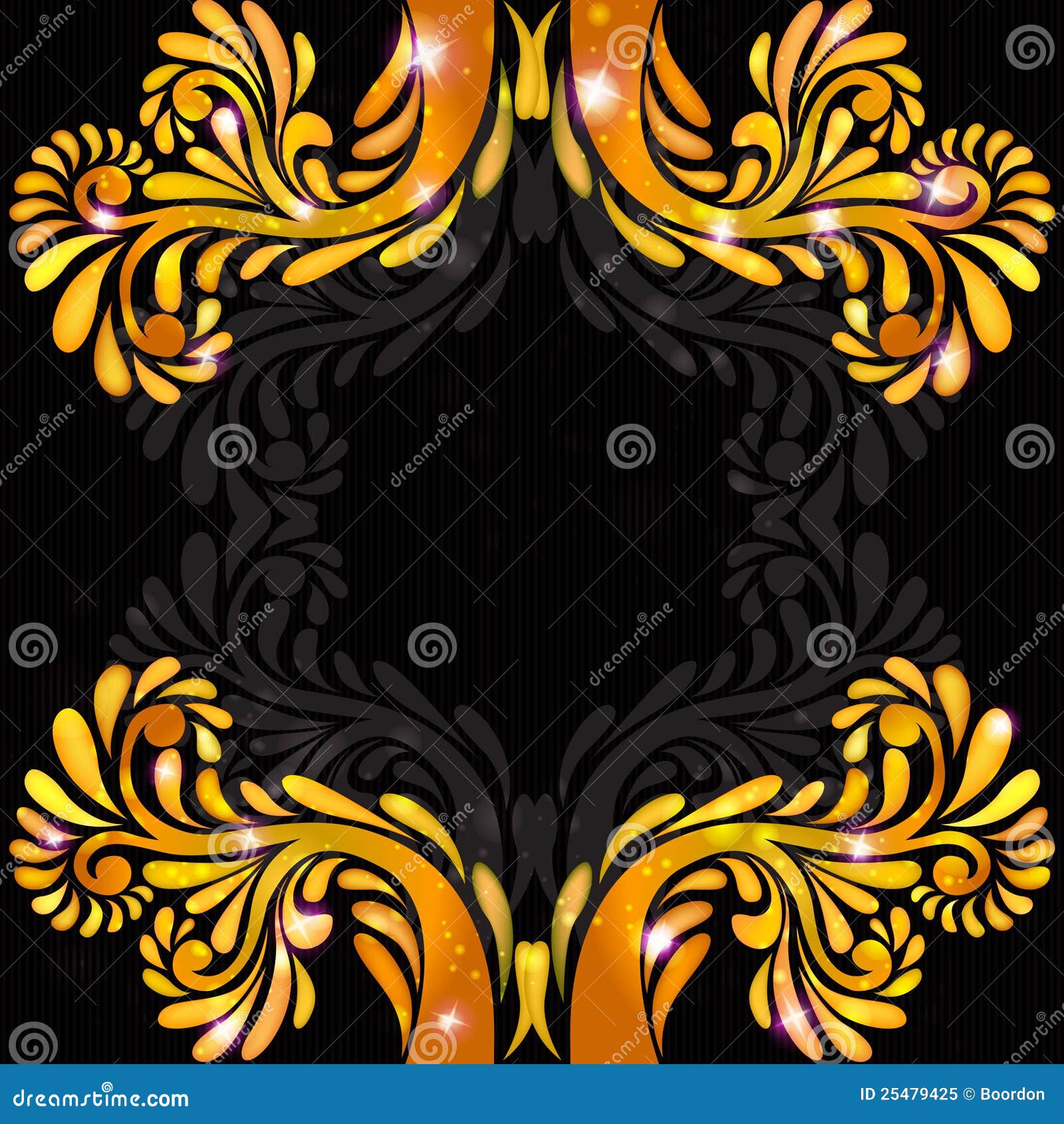 Black Background Orange Banner Pattern Royalty Free Stock Photo Image