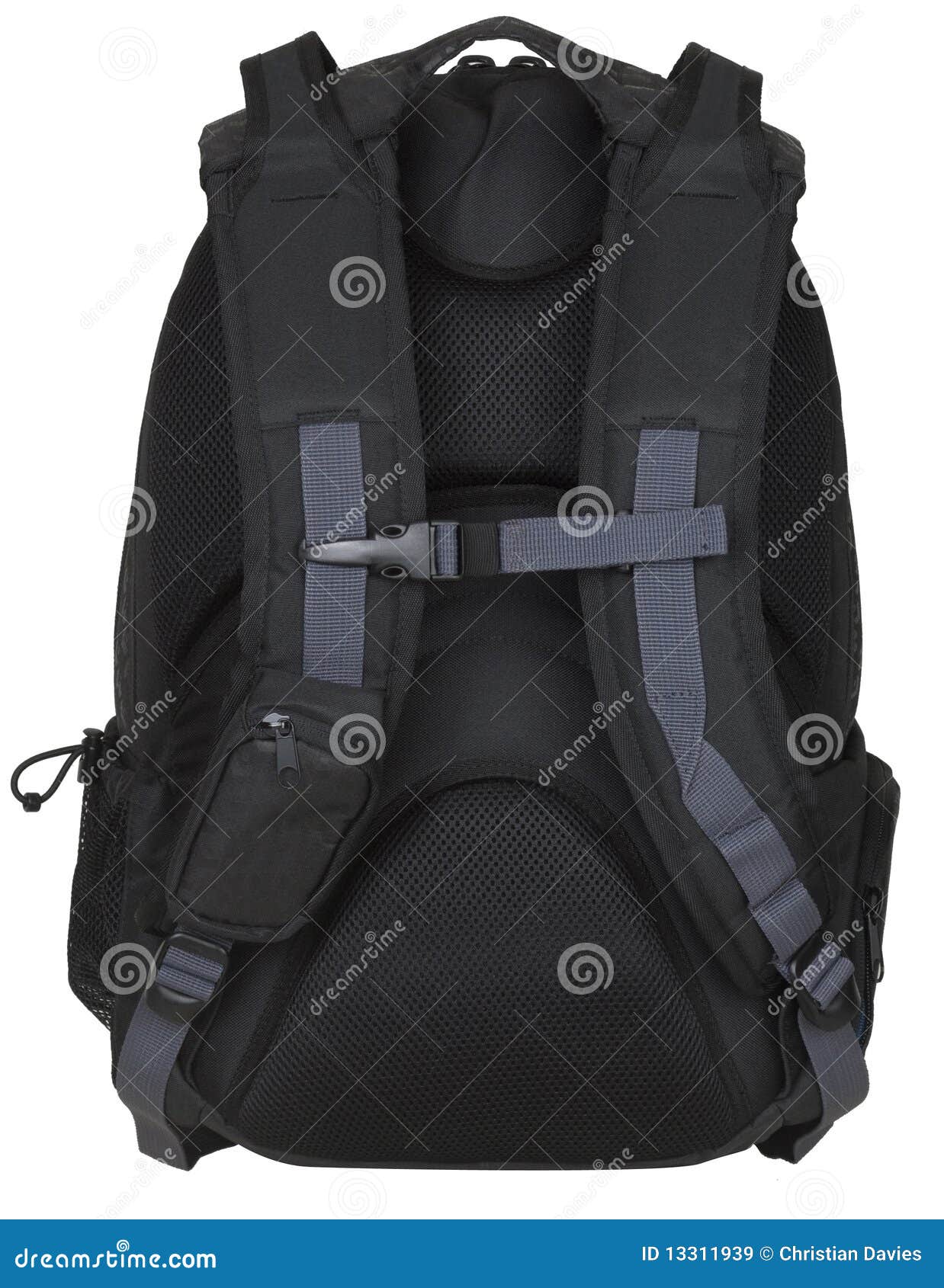 black backpack back