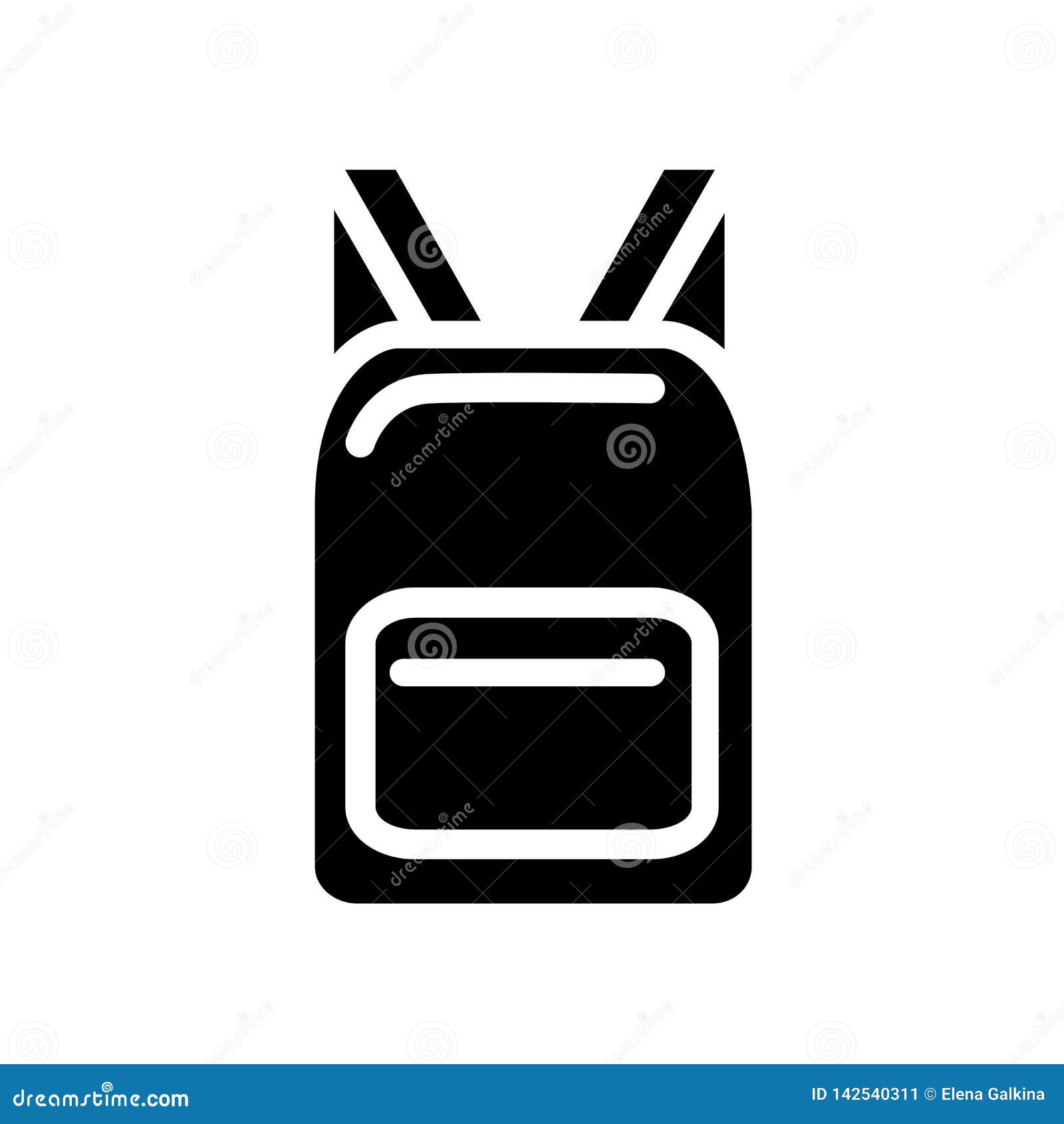 Black backpack vector stock vector. Illustration of study 142540311
