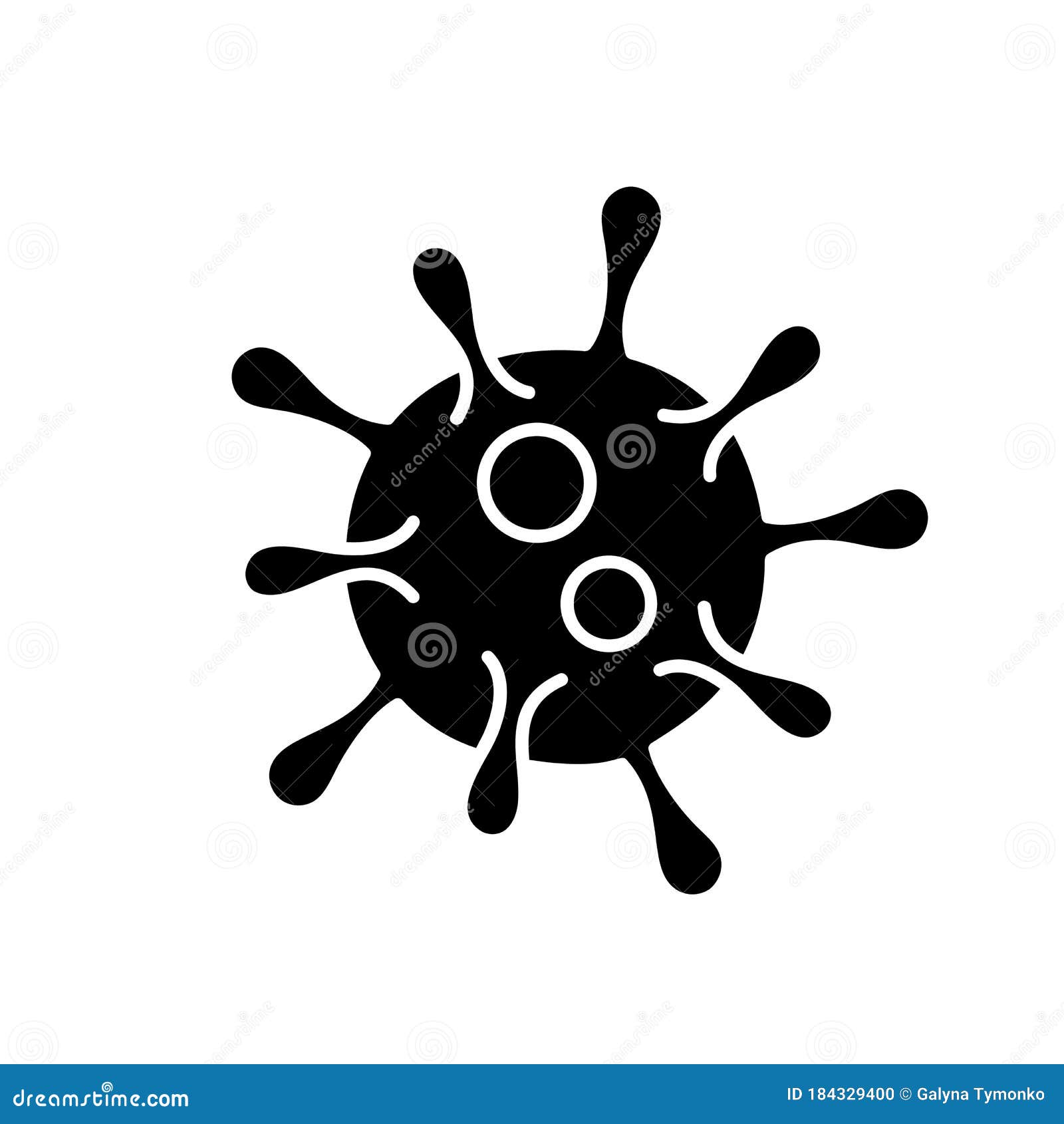 Black Bacteria Virus of Coronavirus Vector Icon Illustration Isolated ...