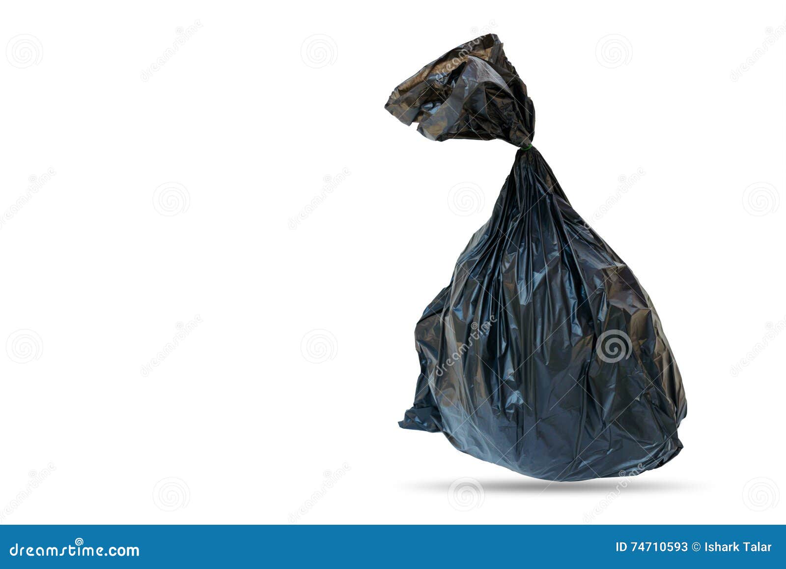 Black Bag of Junk Isolated on White Background Stock Image Image of