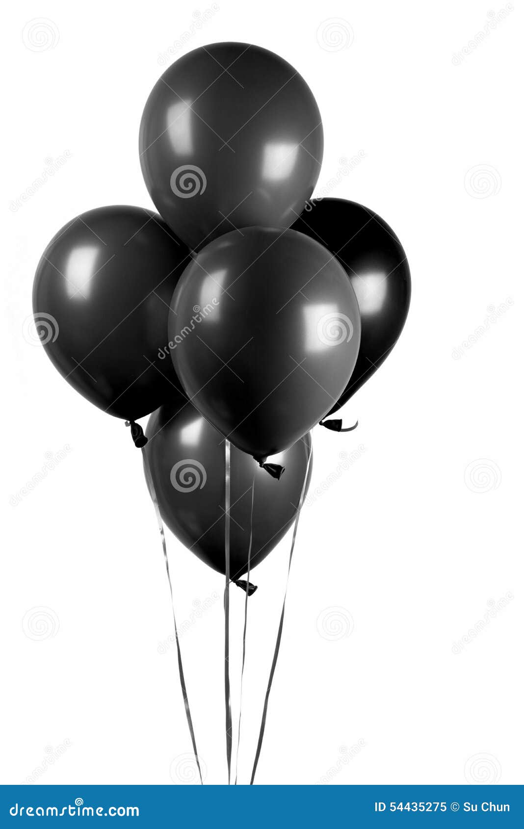 Black balloons stock image. Image of floating, string - 54435275