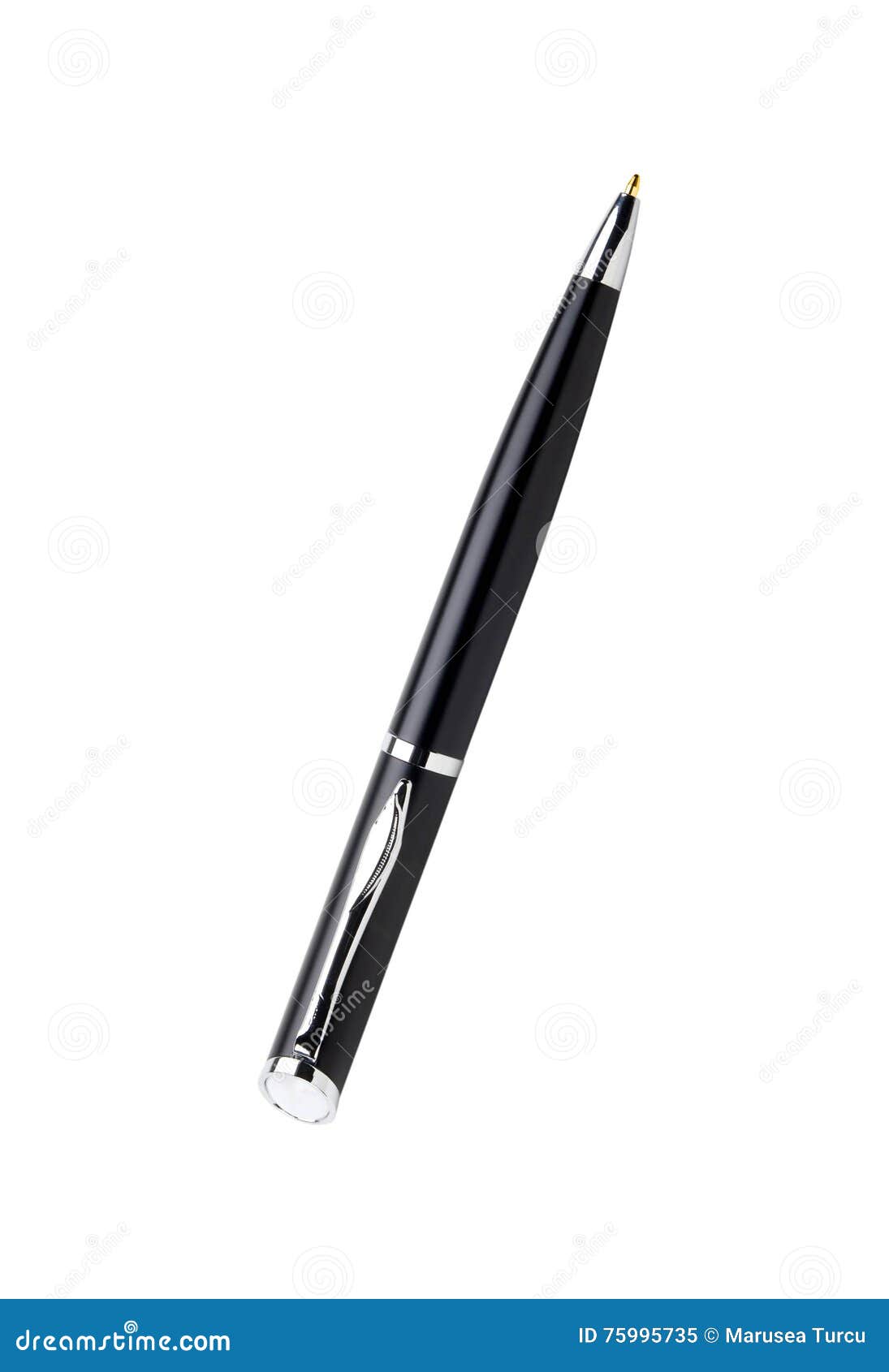 Black ballpoint pen stock image. Image of instrument 75995735