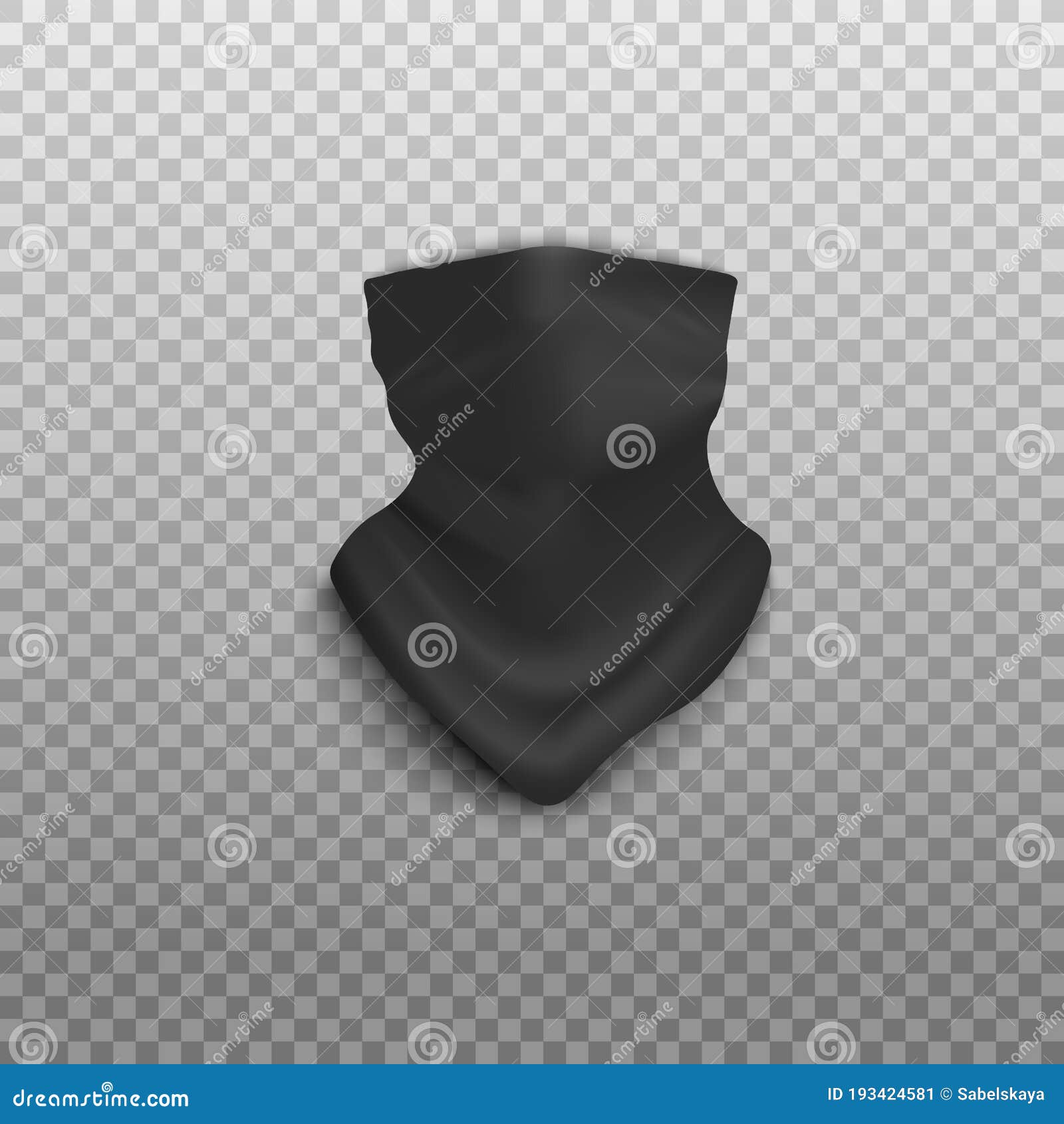 Download Black Bandana Mockup Isolated On Transparent Background Stock Vector - Illustration of ...