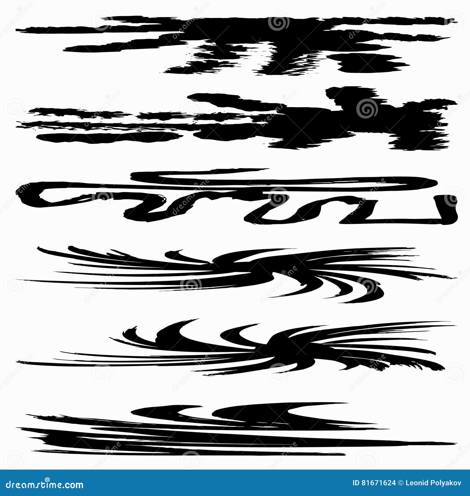 Black Banners Graffiti Collection Stock Vector Illustration of dirty