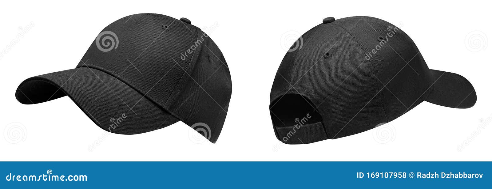 Download Black Baseball Cap In Angles View Front And Back. Mockup ...