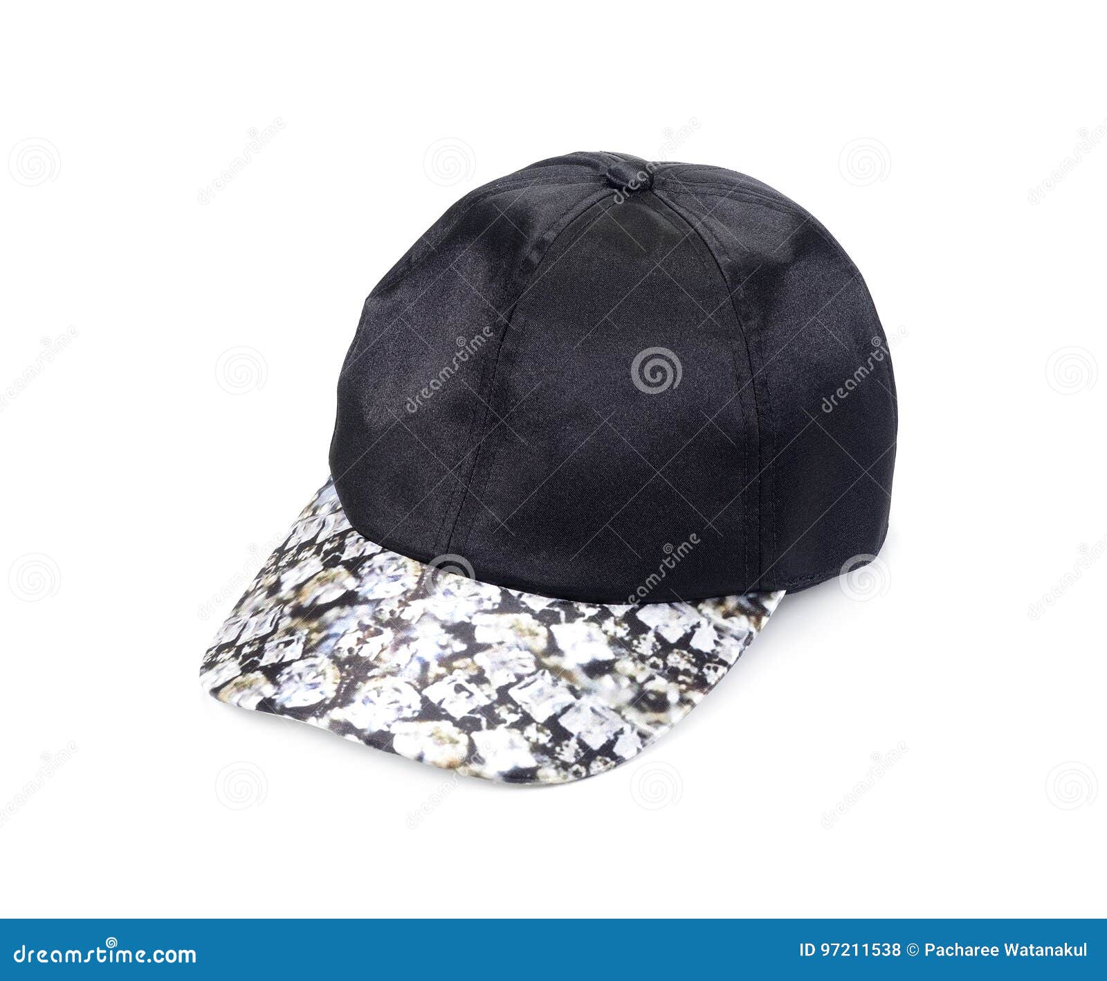 Black Baseball Hat, Men`s Cap on a White Background Stock Photo Image