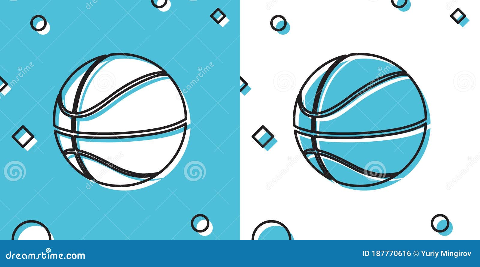 Black Basketball Ball Icon Isolated on Blue and White Background. Sport  Symbol. Random Dynamic Shapes Stock Vector - Illustration of basket,  object: 187770616