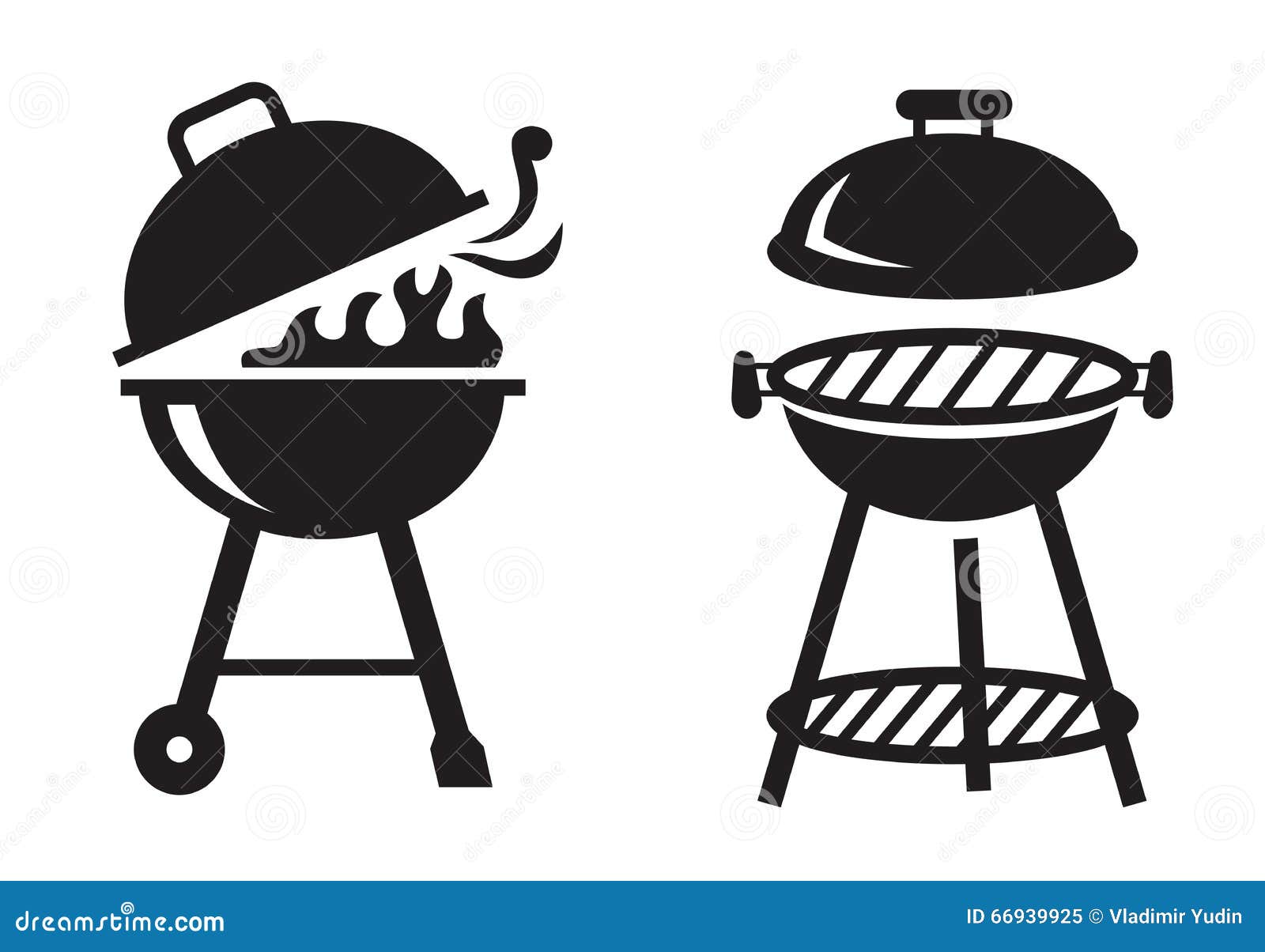 black bbq grill icons