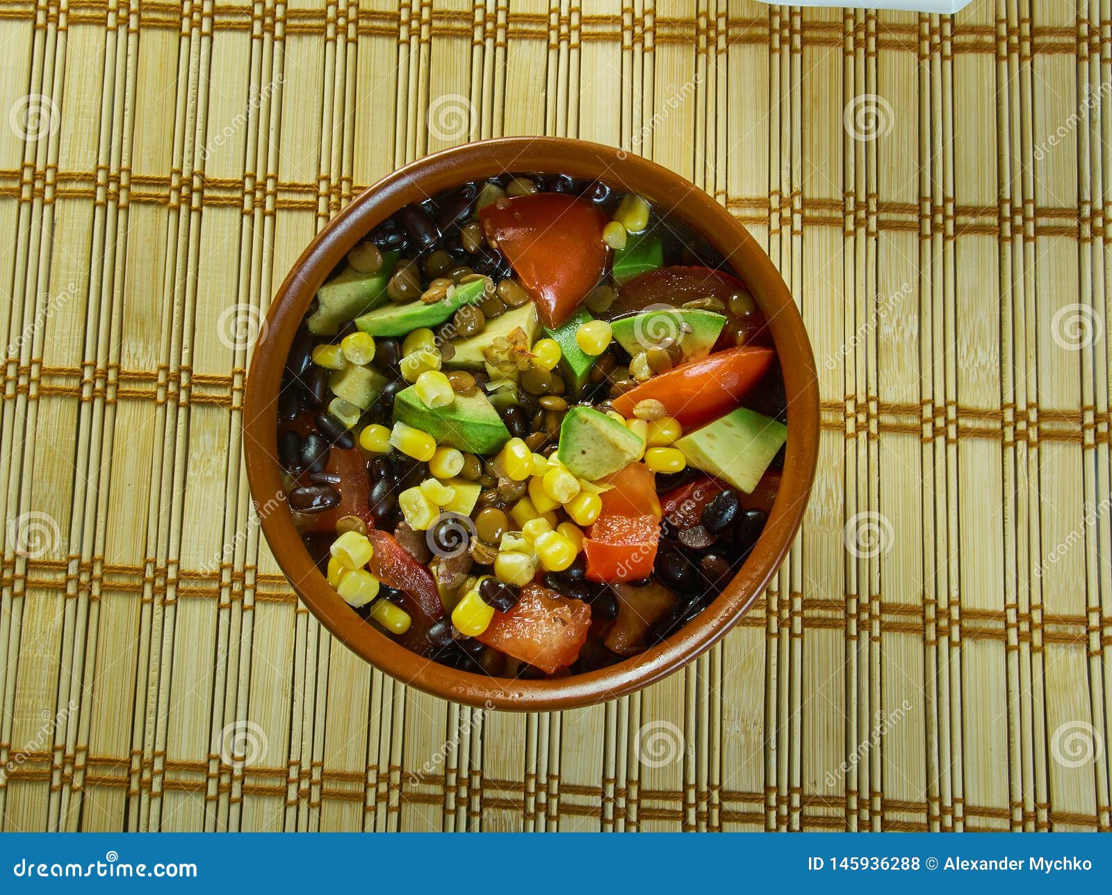 Black Bean Lentil Taco Soup Stock Photo Image of view, stew 145936288