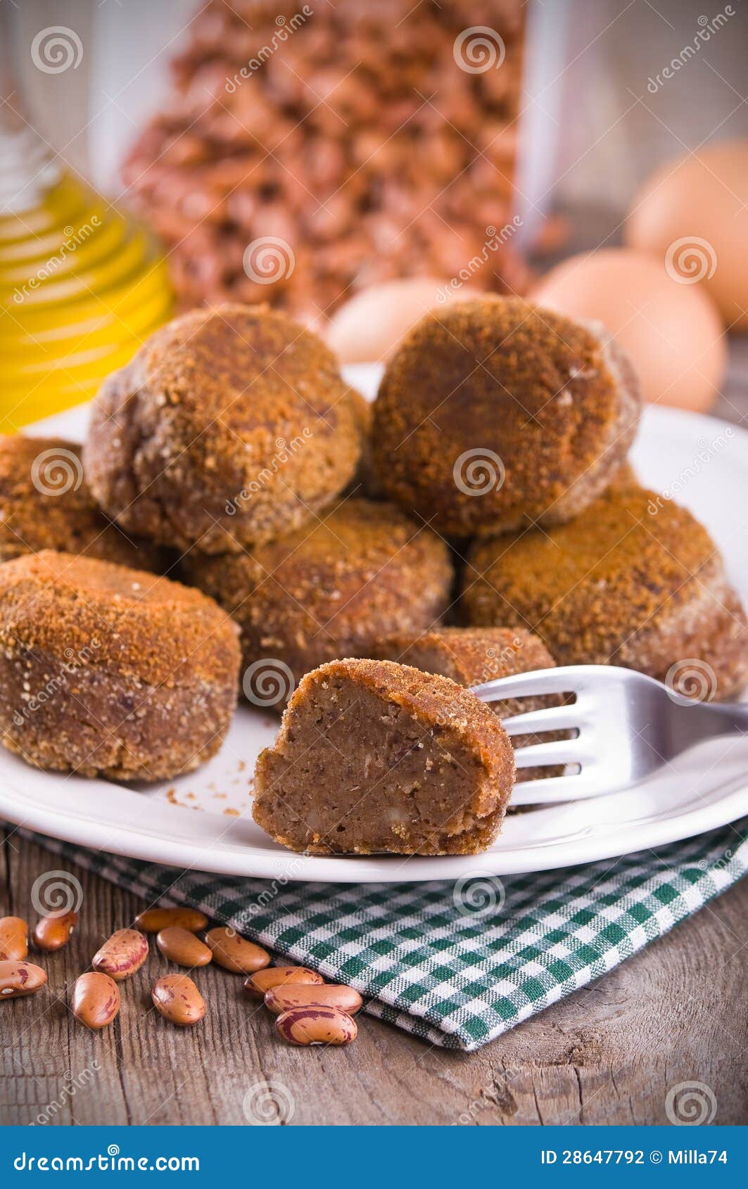 Black Bean Meatballs. stock photo. Image of kidney, fork 28647792
