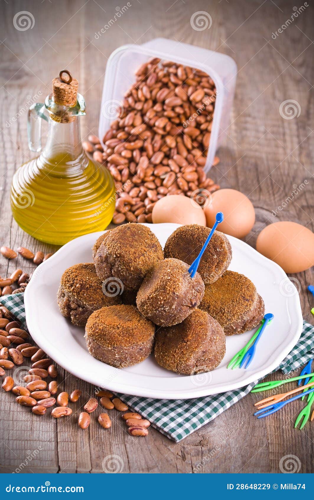 Black Bean Meatballs. stock image. Image of kidney, glass 28648229