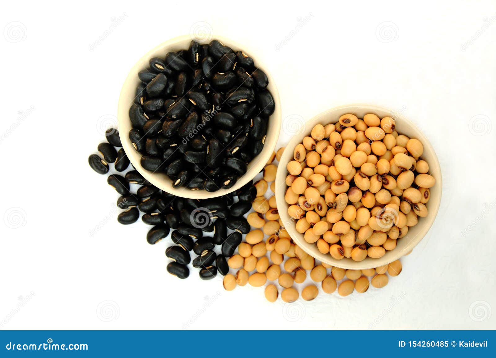 Black Bean and Soy Bean in the Bowl Stock Image Image of grain, black