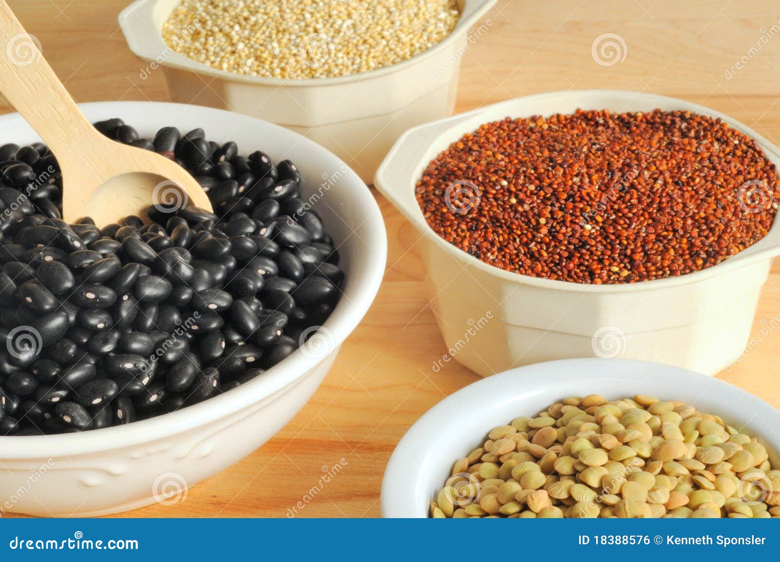 Black Beans, Lentils, and Quinoa Stock Photo Image of ingredient